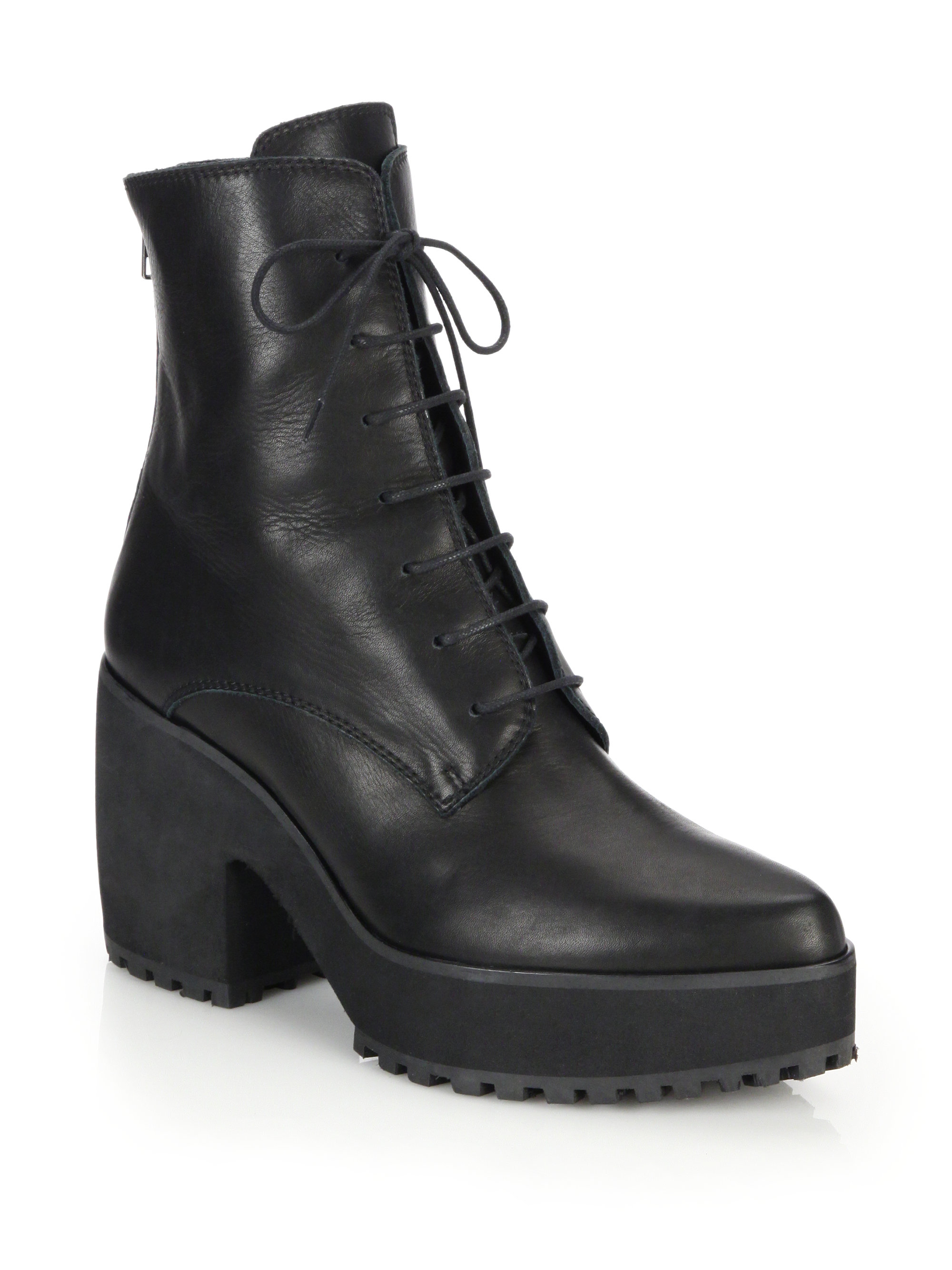 leather platform boots