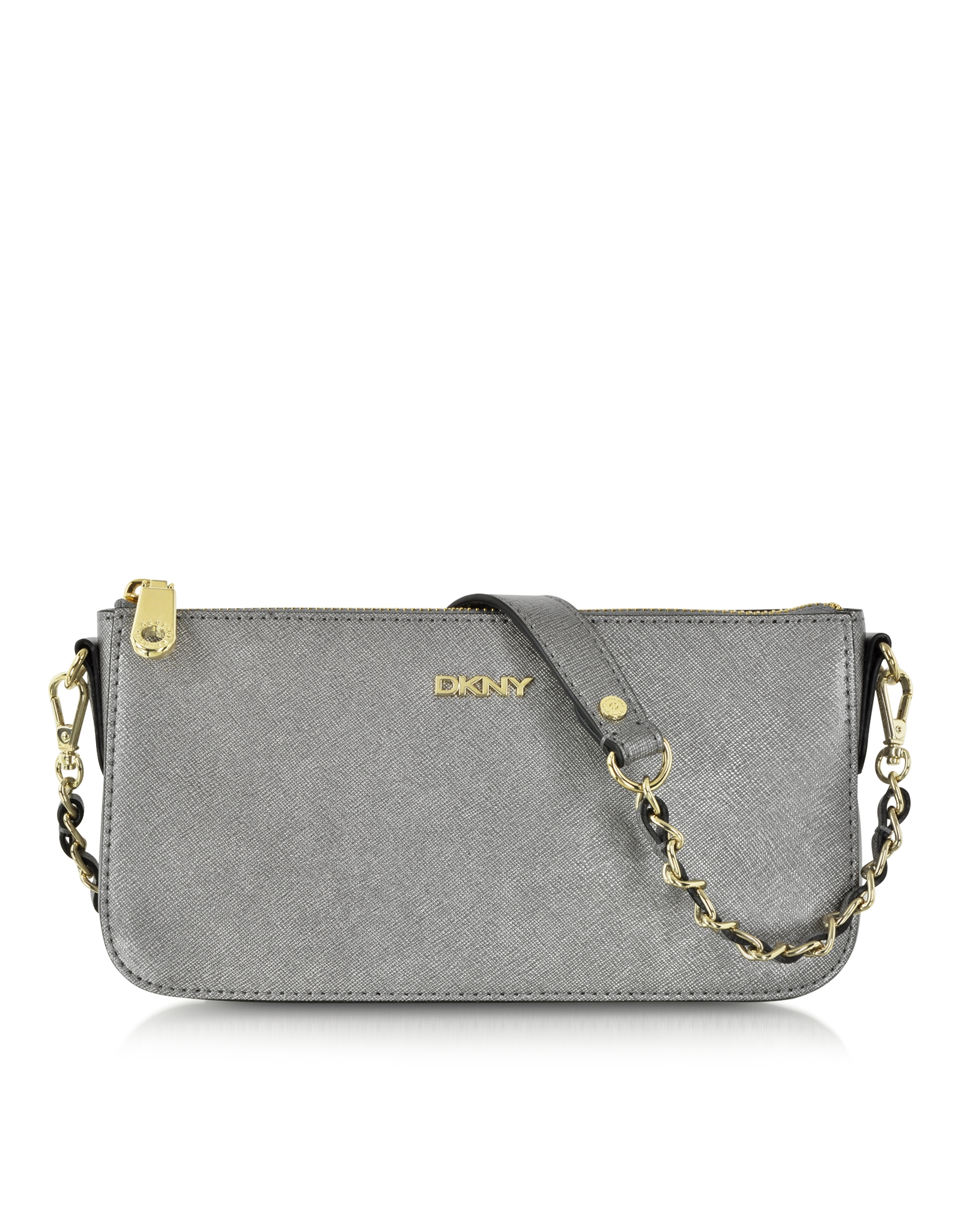 Dkny Bryant Park Gunmetal Saffiano Leather Crossbody Bag in Gray Lyst