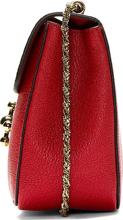 Chlo Burgundy Grained Leather Elsie Small Shoulder Bag in Red ...  