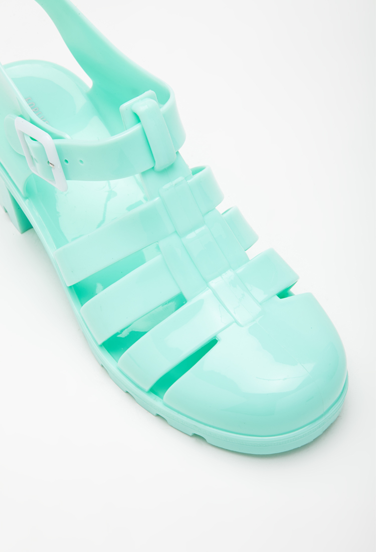 Lyst Forever 21 Classic Jelly Sandals in Green