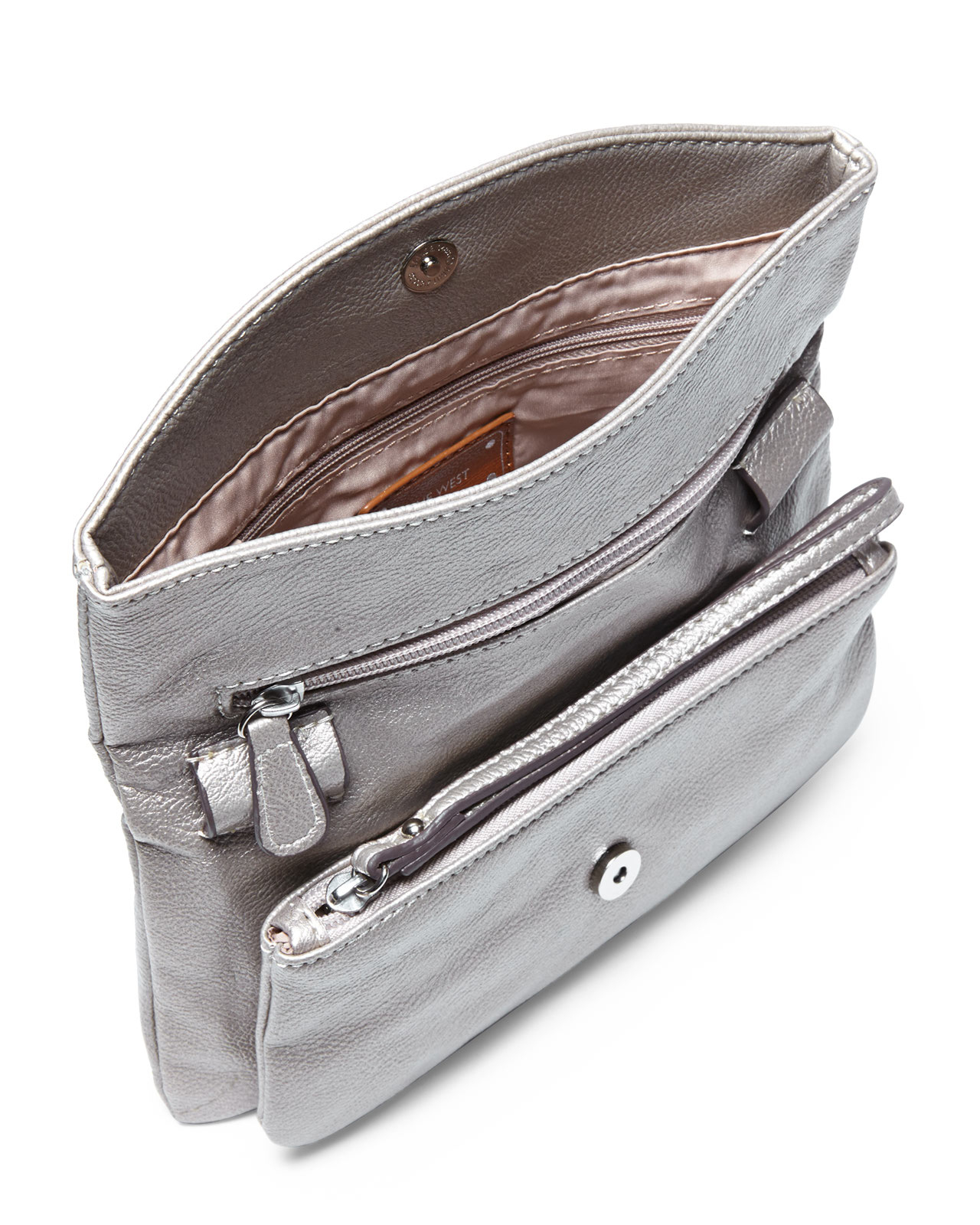 Lyst Nine West Silver Tunnel Crossbody In Metallic Gallery