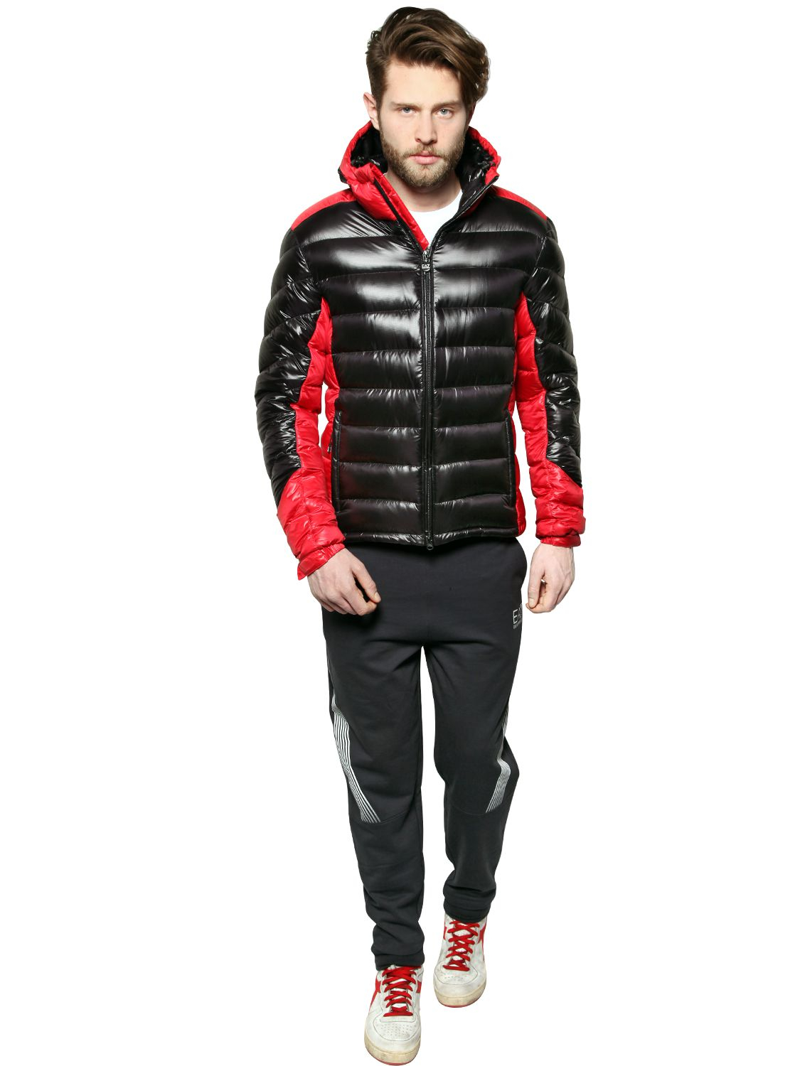 Lyst Emporio Armani Extreme Shiny Nylon Down Jacket in Red for Men