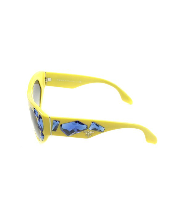 Prada Voice Pr 21qs Tfa0a7 Yellow With Blue Stones Plastic Fashion ...  