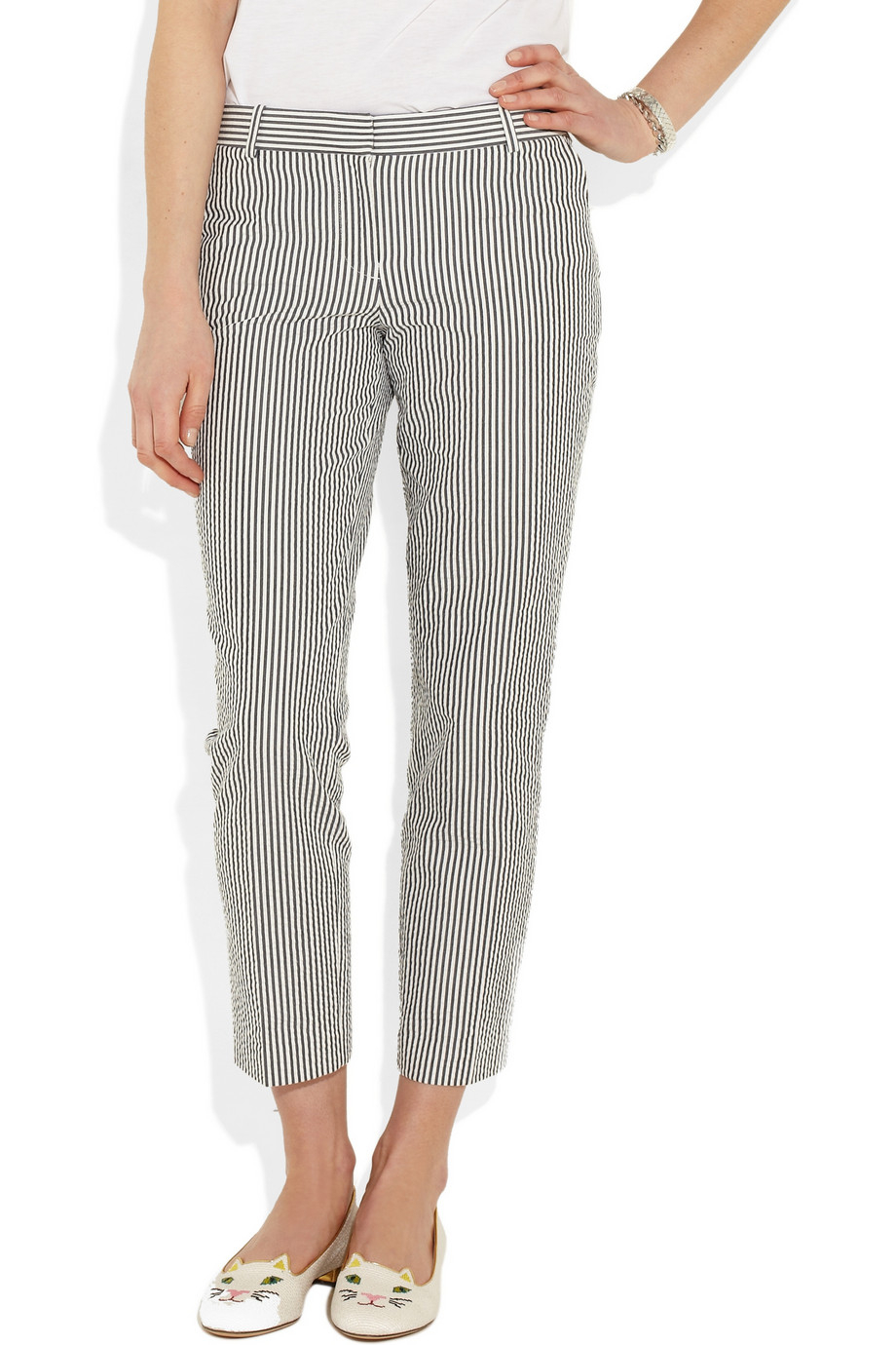 striped work pants