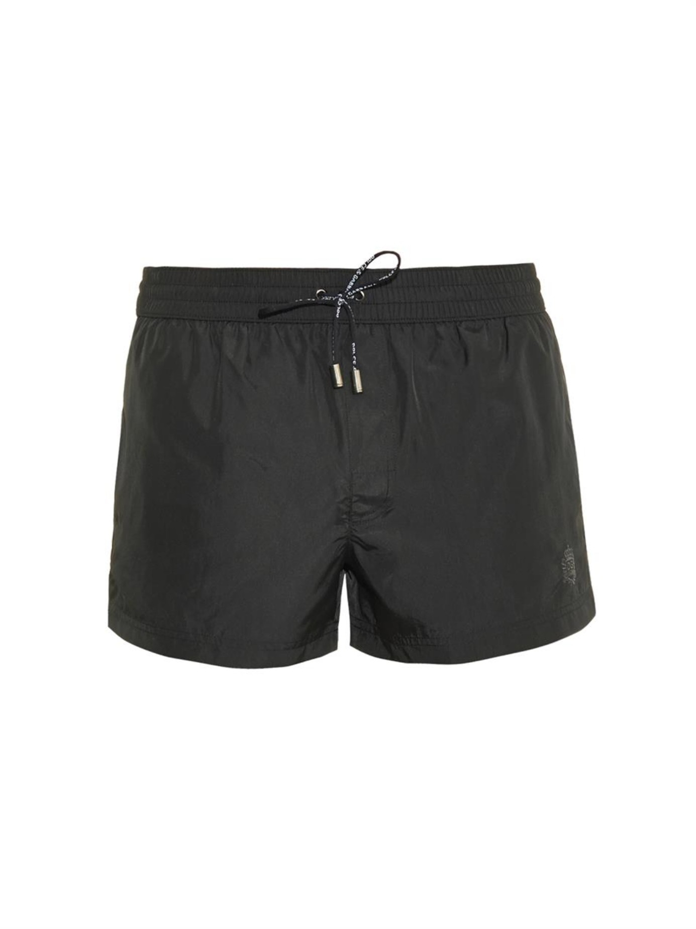 Lyst - Dolce & Gabbana Crest-Embroidered Swim Shorts in Black for Men