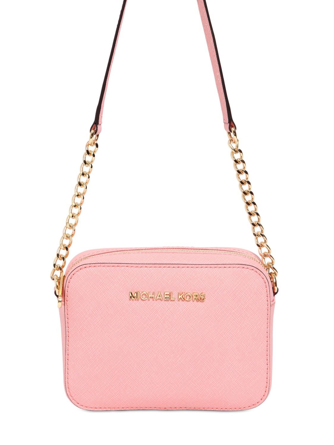 MICHAEL Michael Kors Jet Set Chain Saffiano Leather Bag in Light Pink (Pink) - Lyst