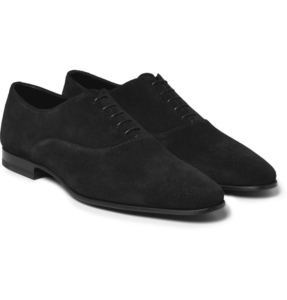 Lyst - Saint Laurent Suede Oxford Shoes in Black for Men