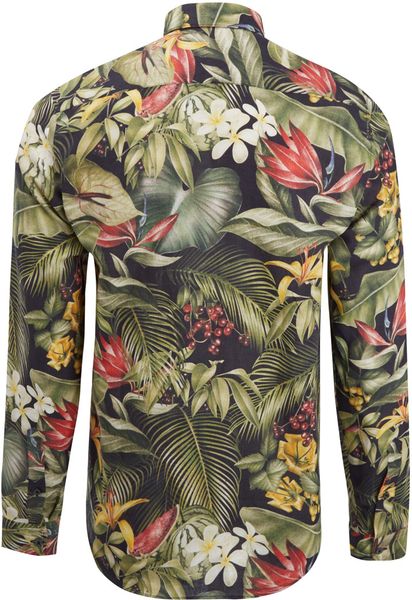 Ami Green Tropical Print Long Sleeve Shirt in Green for Men | Lyst