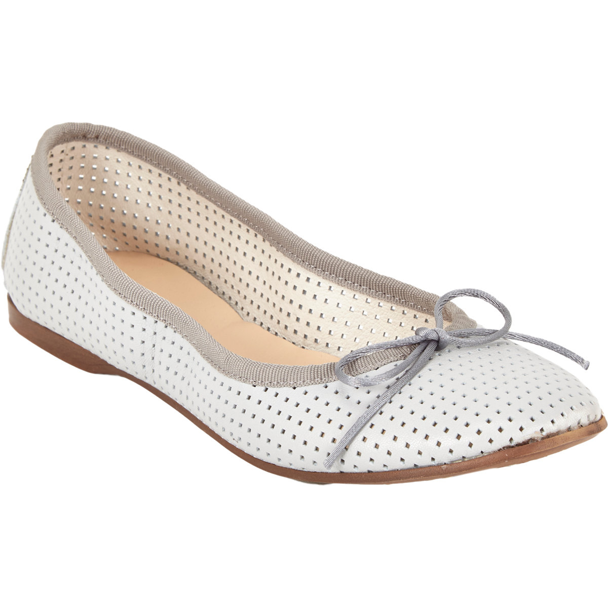Lyst - Barneys New York Perforated Ballet Flats in Gray