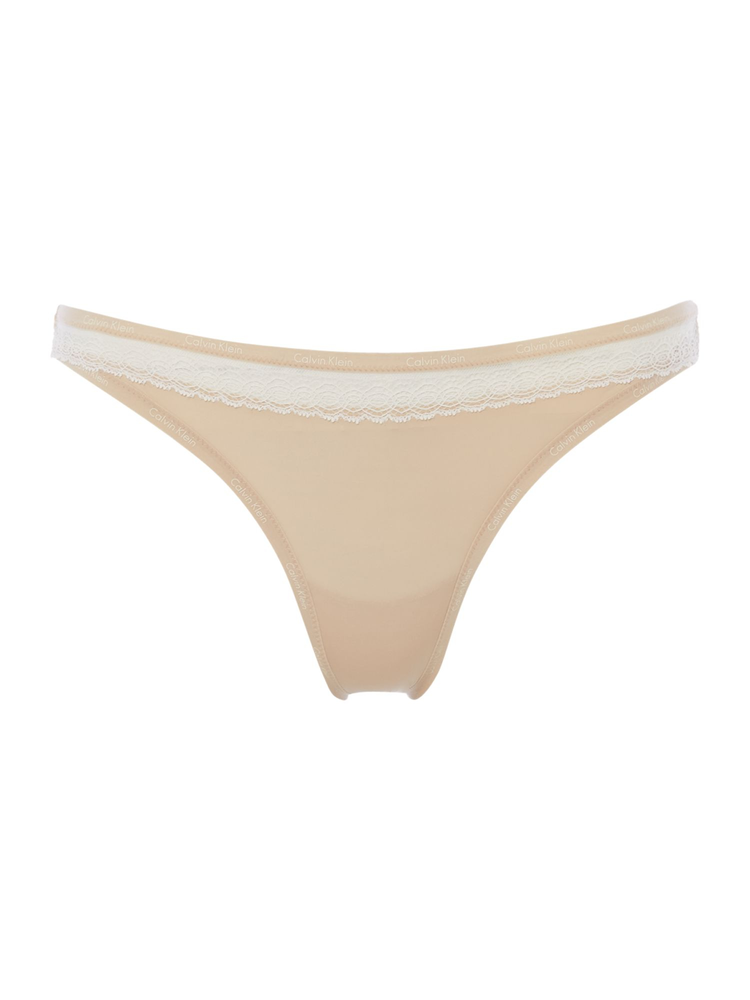 Calvin klein Perfectly Fit Sexy Signature Thong with Lace in White | Lyst