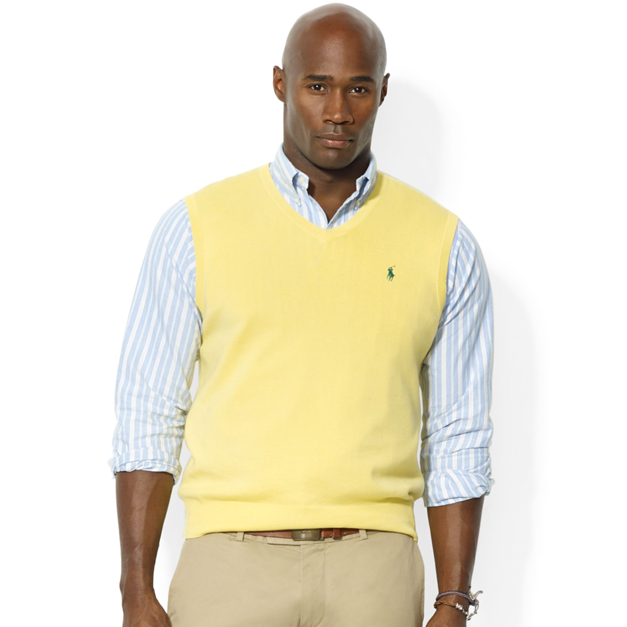 yellow polo vest