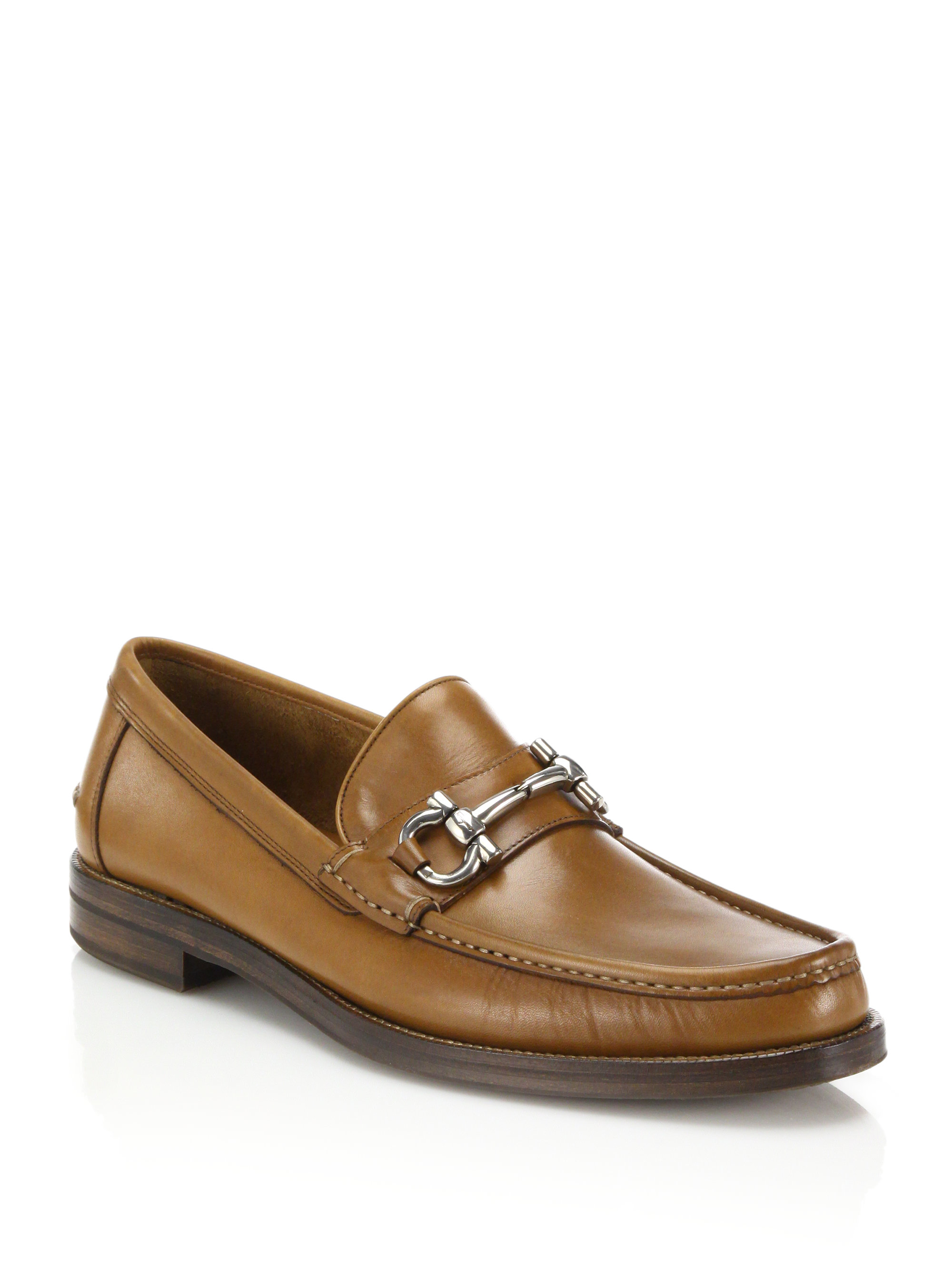 Ferragamo Loriano Leather Bit Loafers in Brown for Men | Lyst