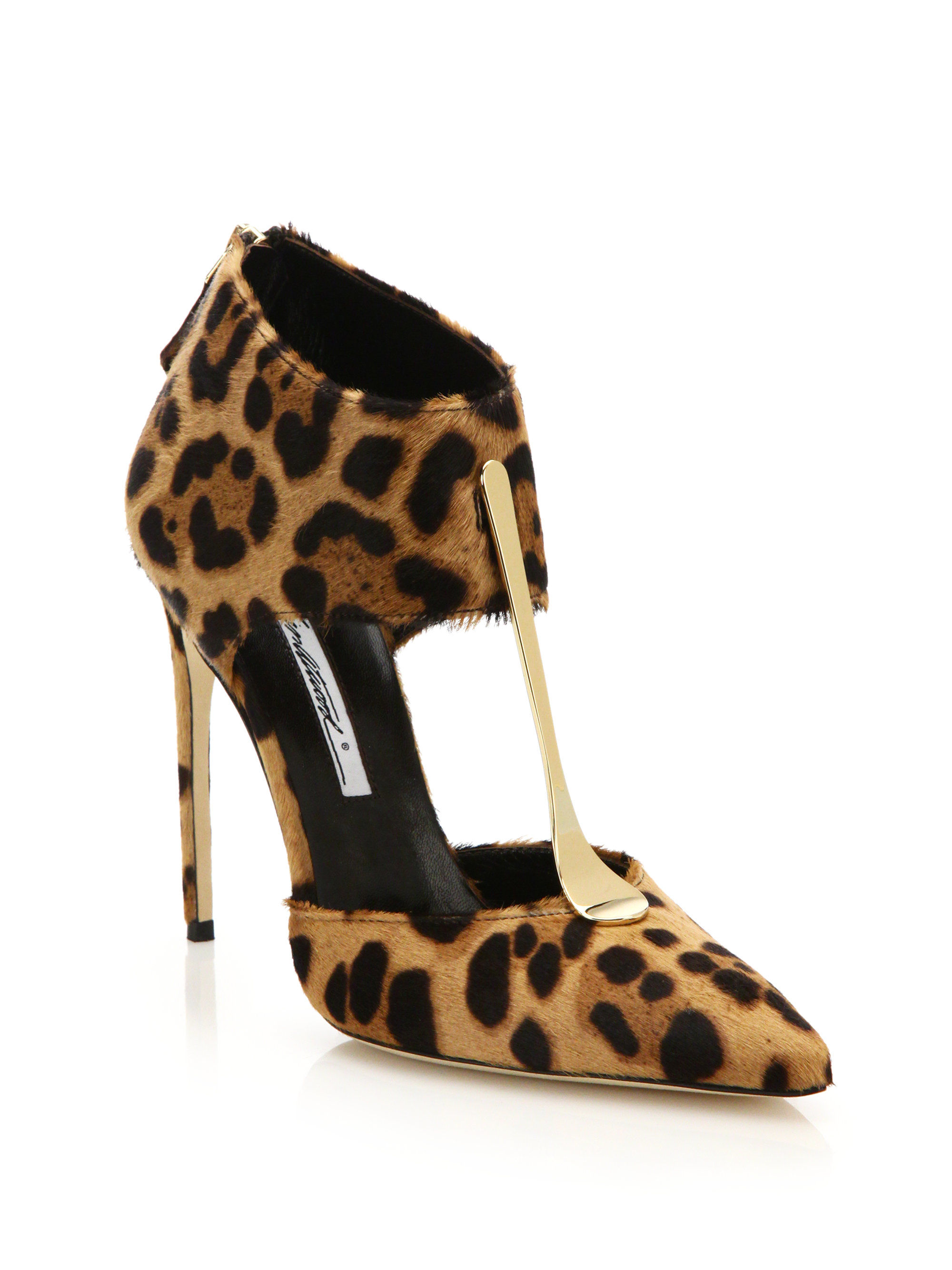 Lyst Brian Atwood Aretha Leopardprint Calf Hair Tstrap Pumps