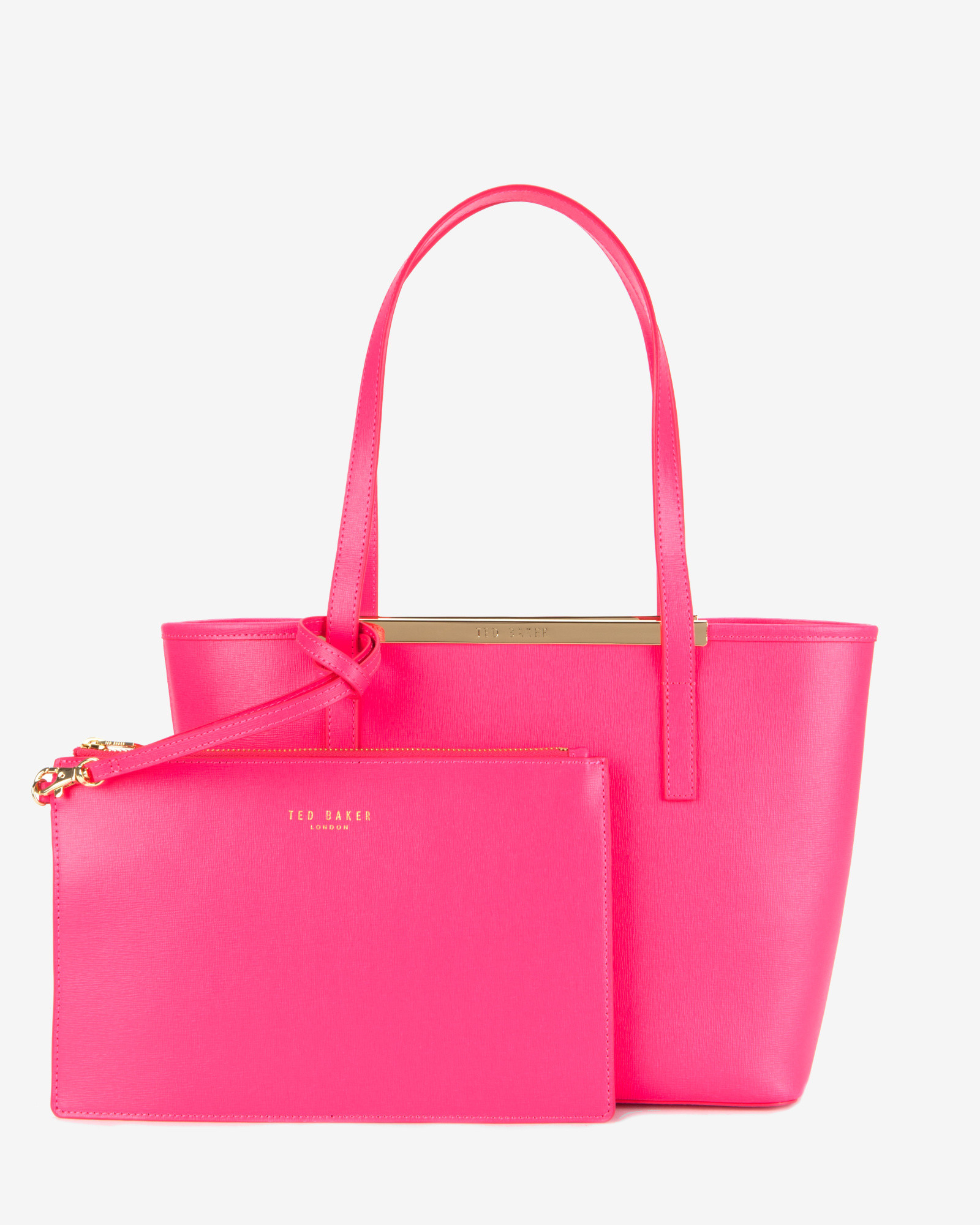 Lyst - Ted Baker Small Crosshatch Leather Shopper Bag in Pink