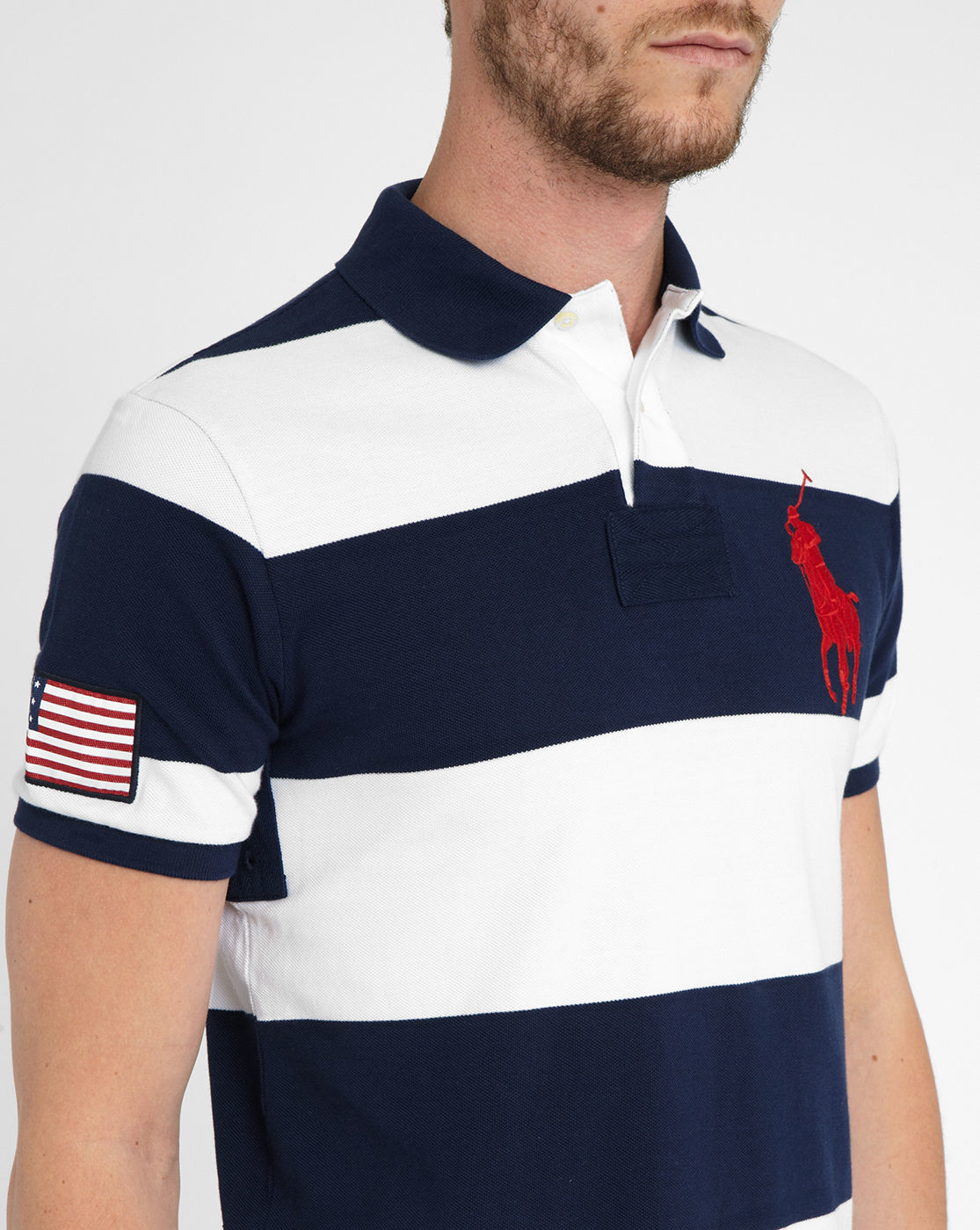 Polo ralph lauren Navy/white Stripes America's Cup Polo Shirt in Black ...