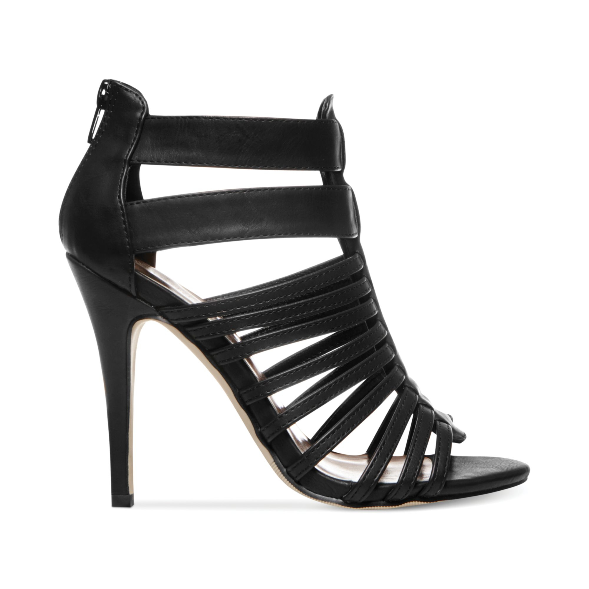 Madden Girl Debbra Caged Sandals in Black (Black Smooth) | Lyst