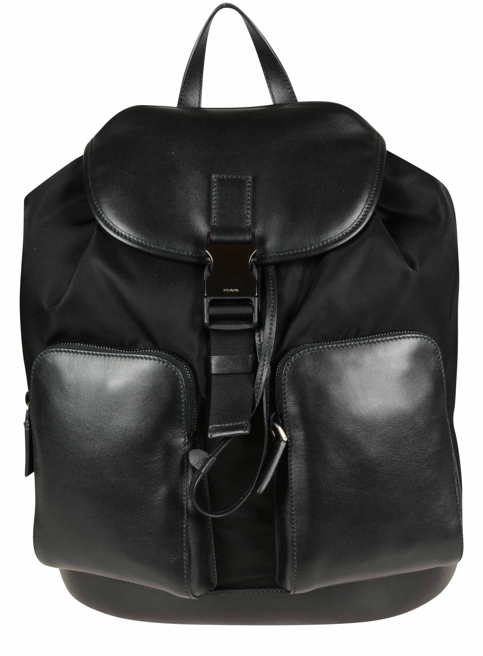 Prada Zaino-In-Pelle-E-Tessuto-Nero-Dimensioni: in Black for Men ...  