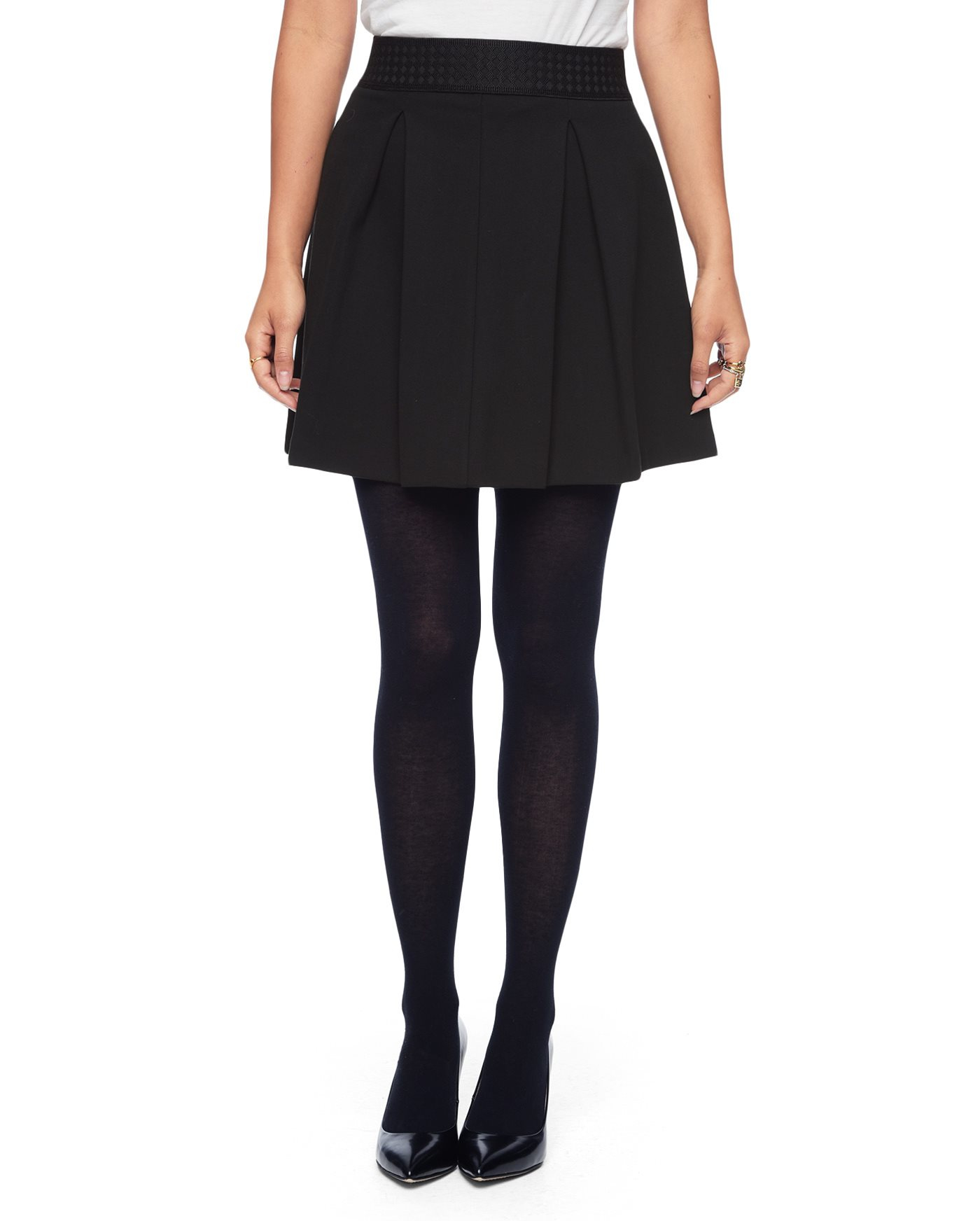 Juicy couture Pleated Ponte Skirt in Black | Lyst