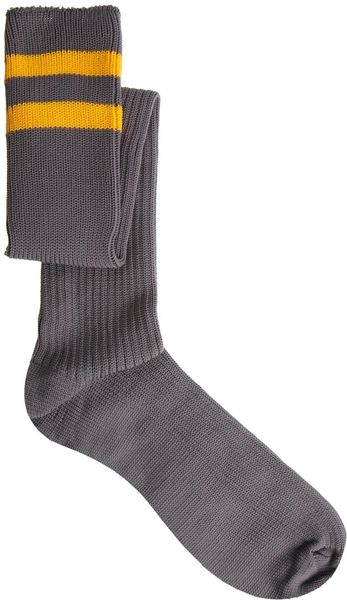 Asos Knee High 2 Stripe Socks in Gray (Grey) | Lyst