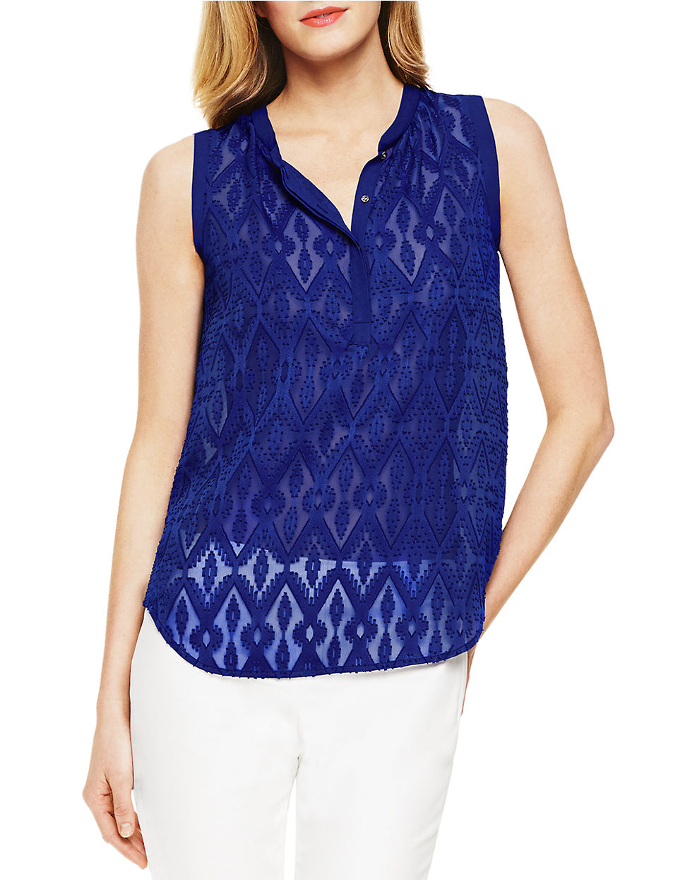 Vince camuto Sleeveless Top in Blue (Mazarine) Lyst
