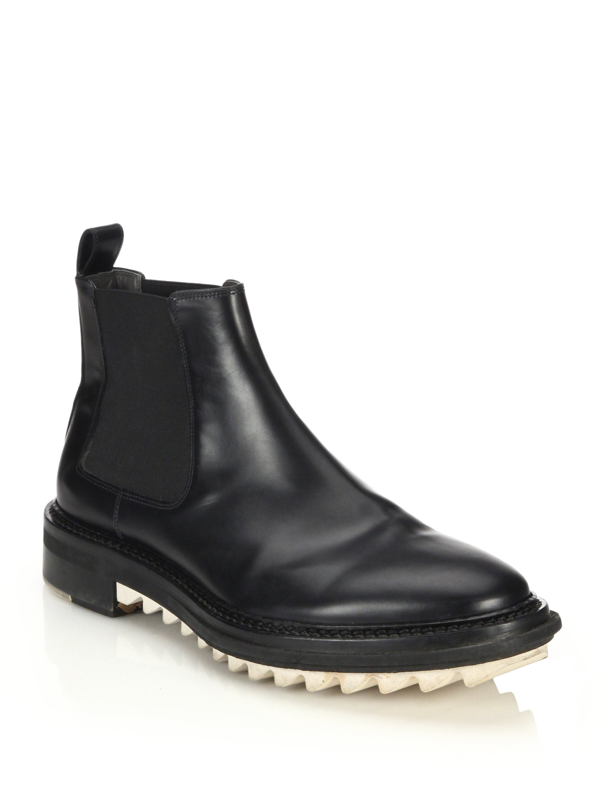 Lyst - Lanvin Abrazivato Leather Chelsea Boots in Black for Men