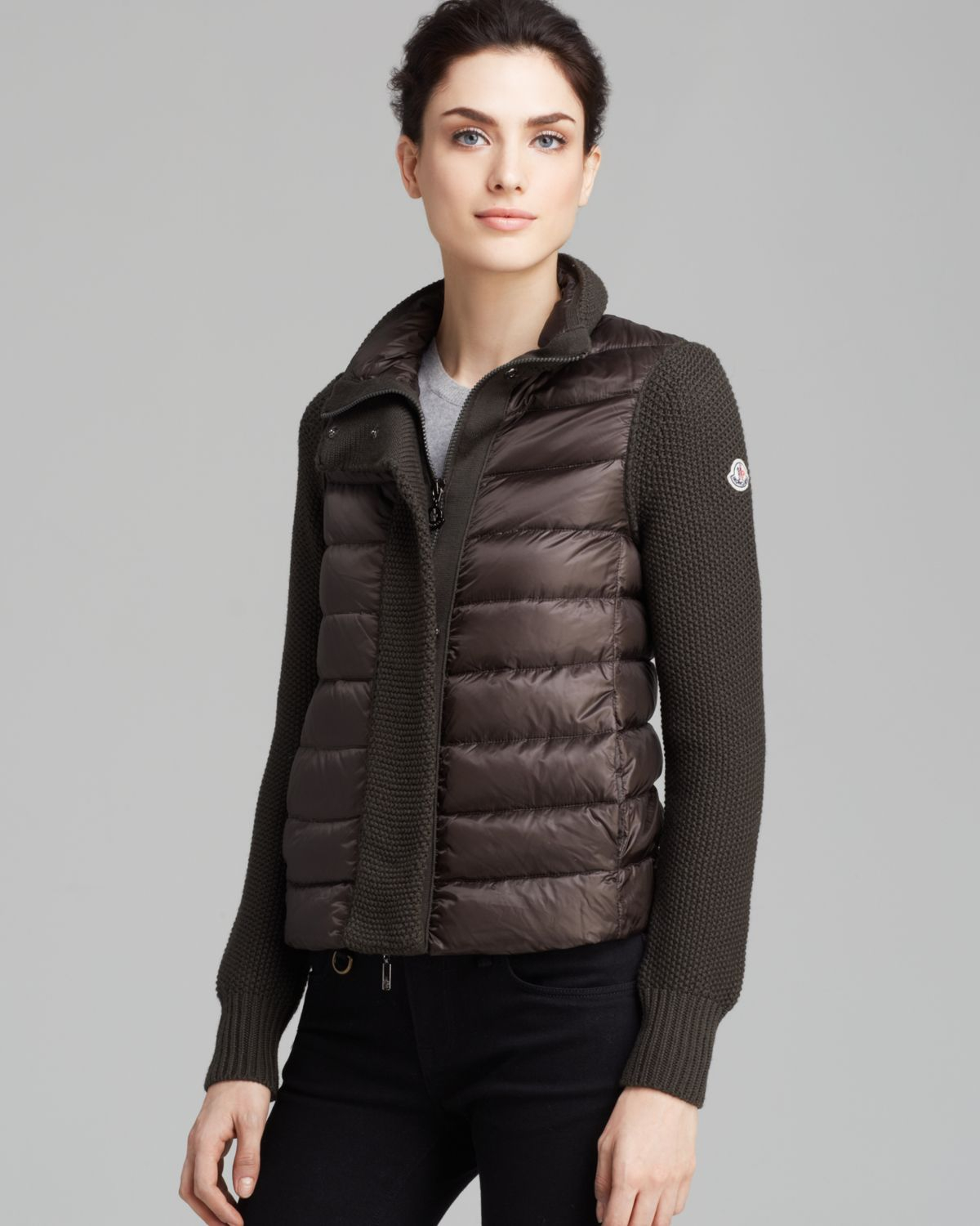 moncler cardigan - maglione textured down moncler cardigan - maglione textured down