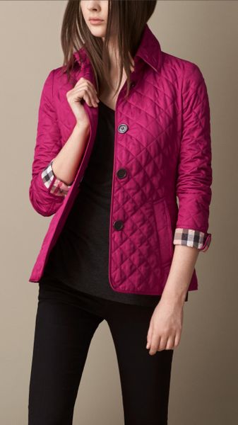 burberry pink quilted jacket