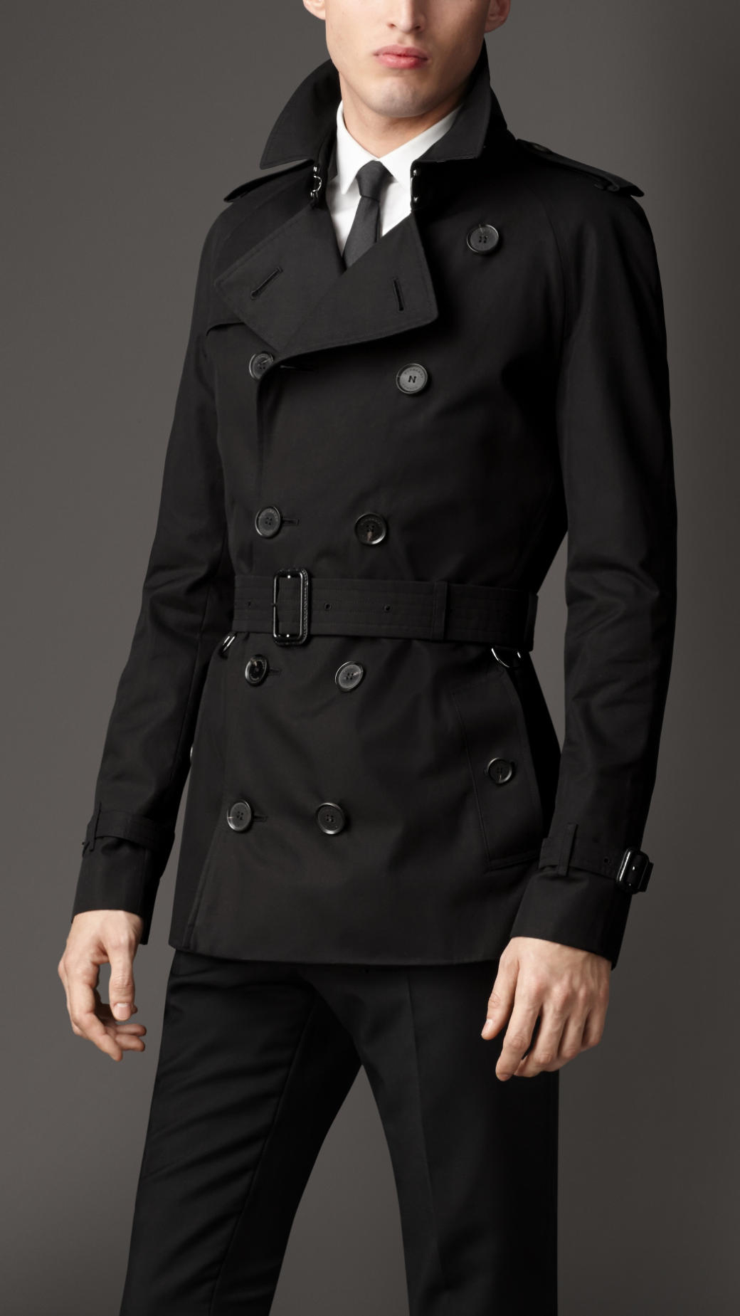 Burberry Heritage Cotton Trench Coat in Black for Men | Lyst
