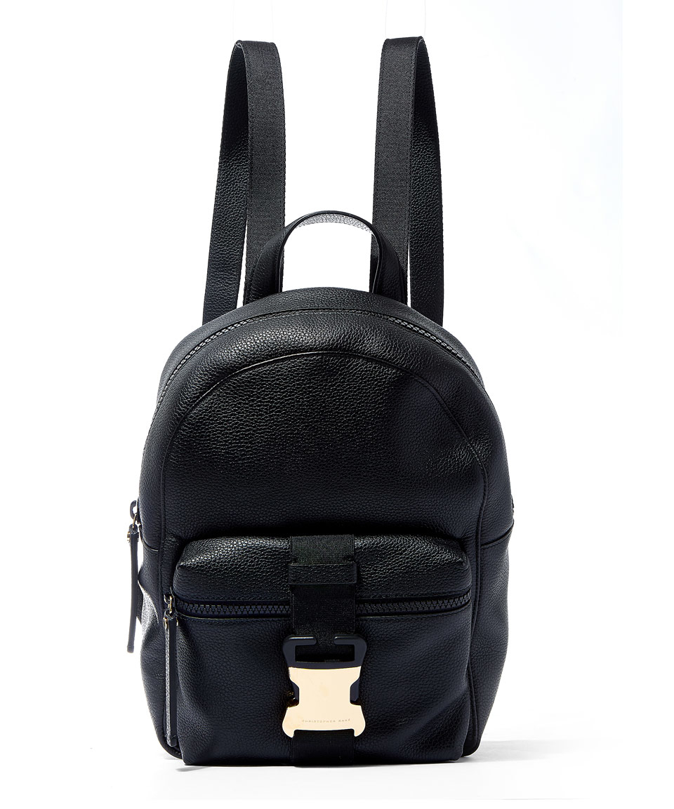 Lyst - Christopher kane Mini Black Safety Buckle Leather Backpack in Black