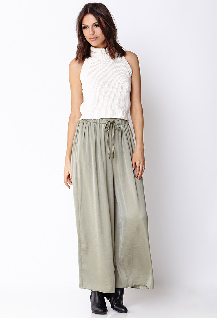 Lyst - Forever 21 Contemporary Artsy Palazzo Pants in Green