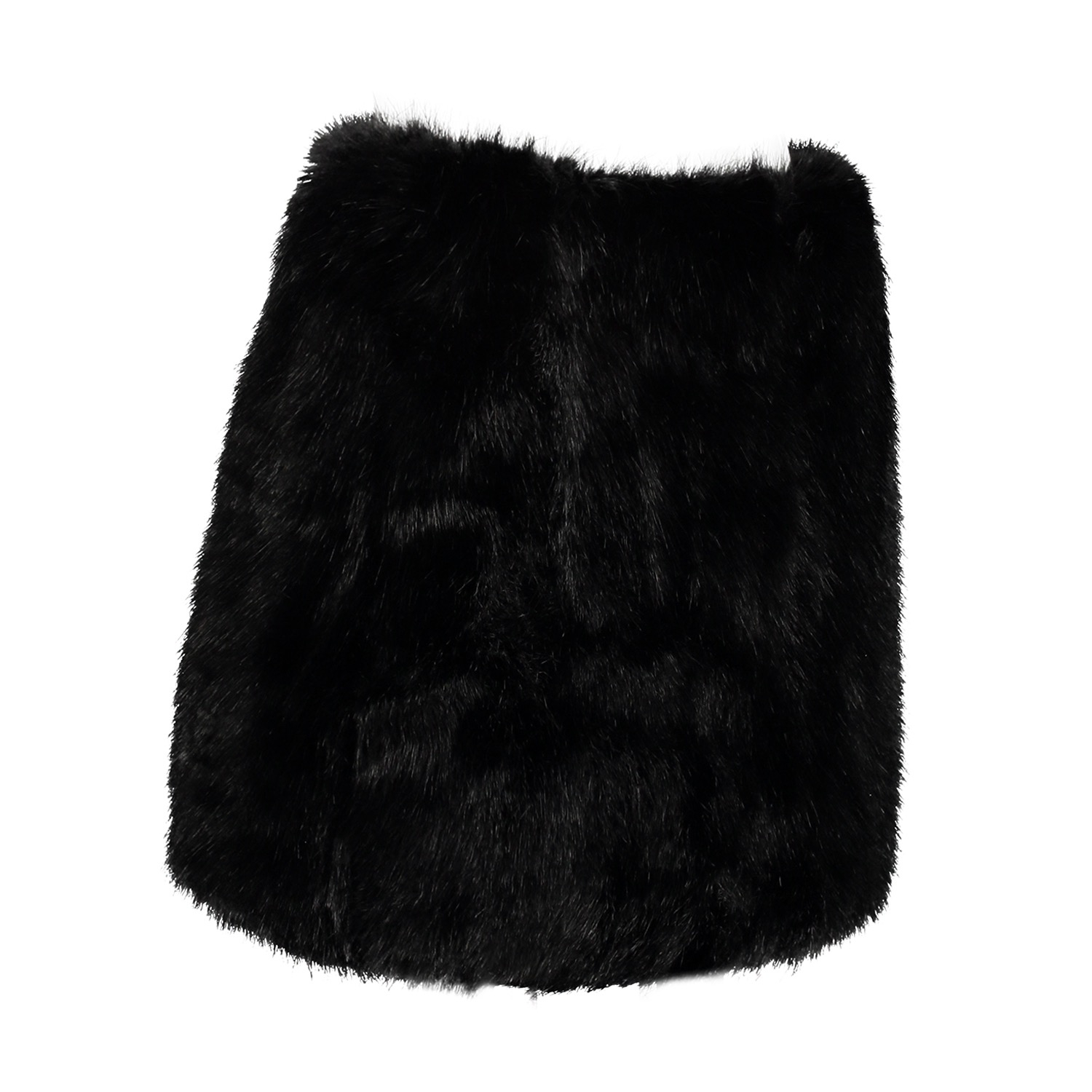 fur skirt black