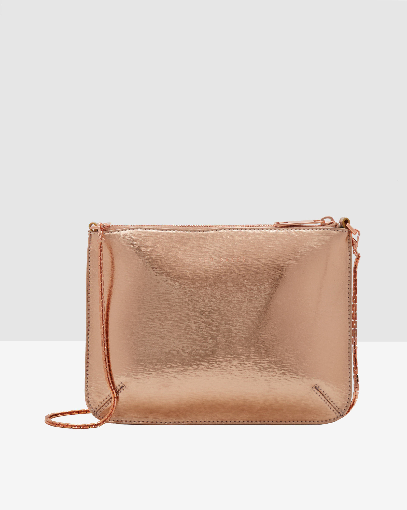 Ted Baker Crosshatch Leather Clutch Bag in Pink - Lyst