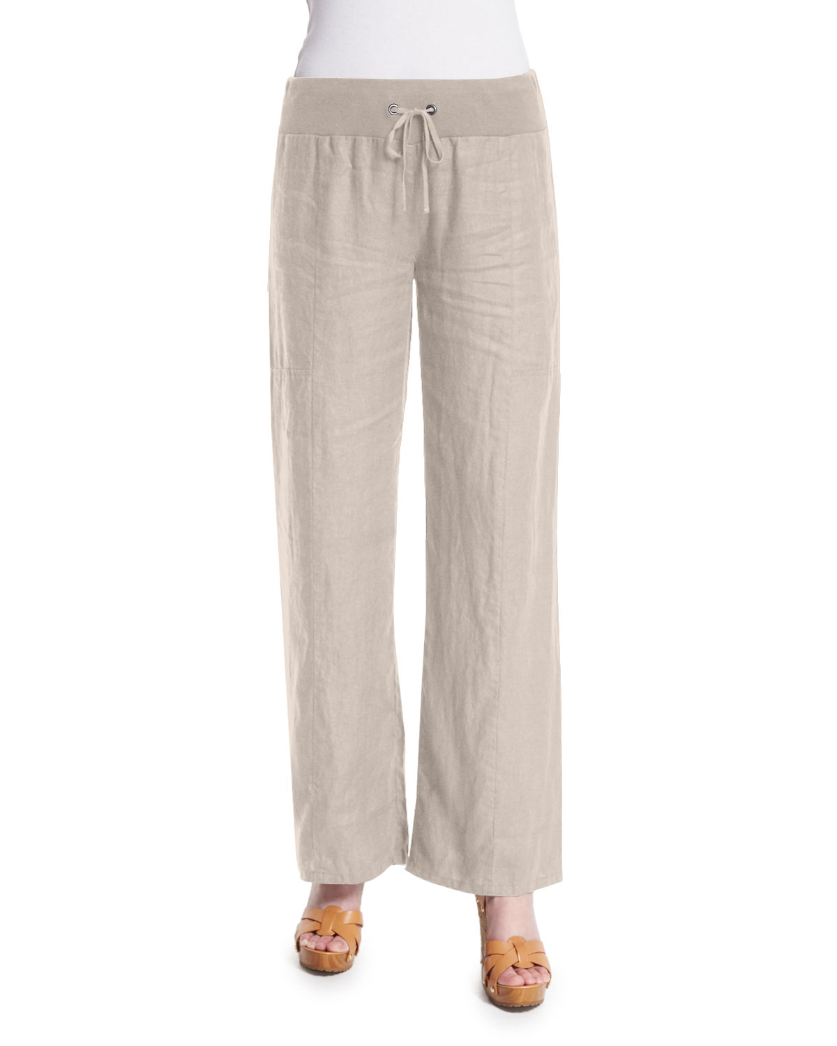 Lyst - Eileen Fisher Organic Linen Wide-leg Pants in Gray