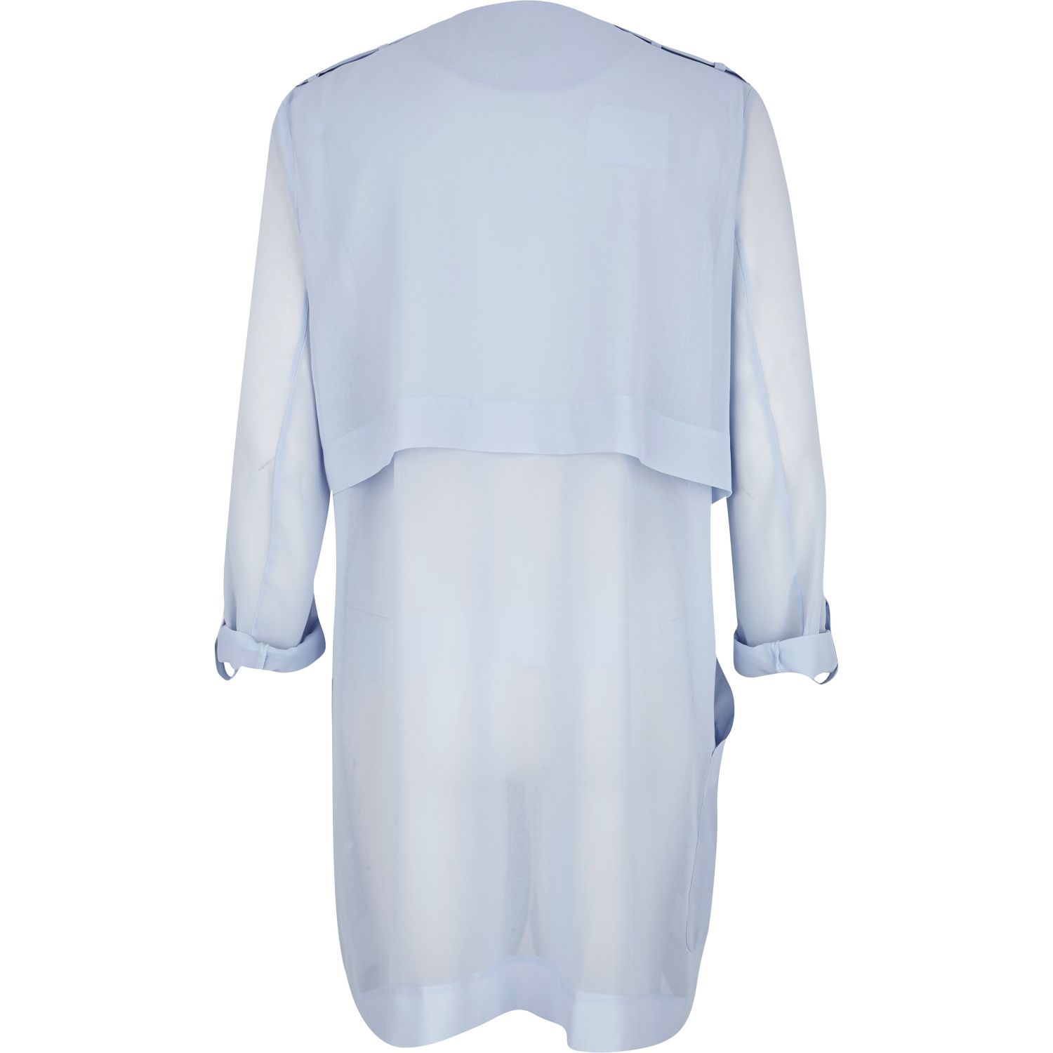 River Island Light Blue Chiffon Waterfall Jacket Lyst