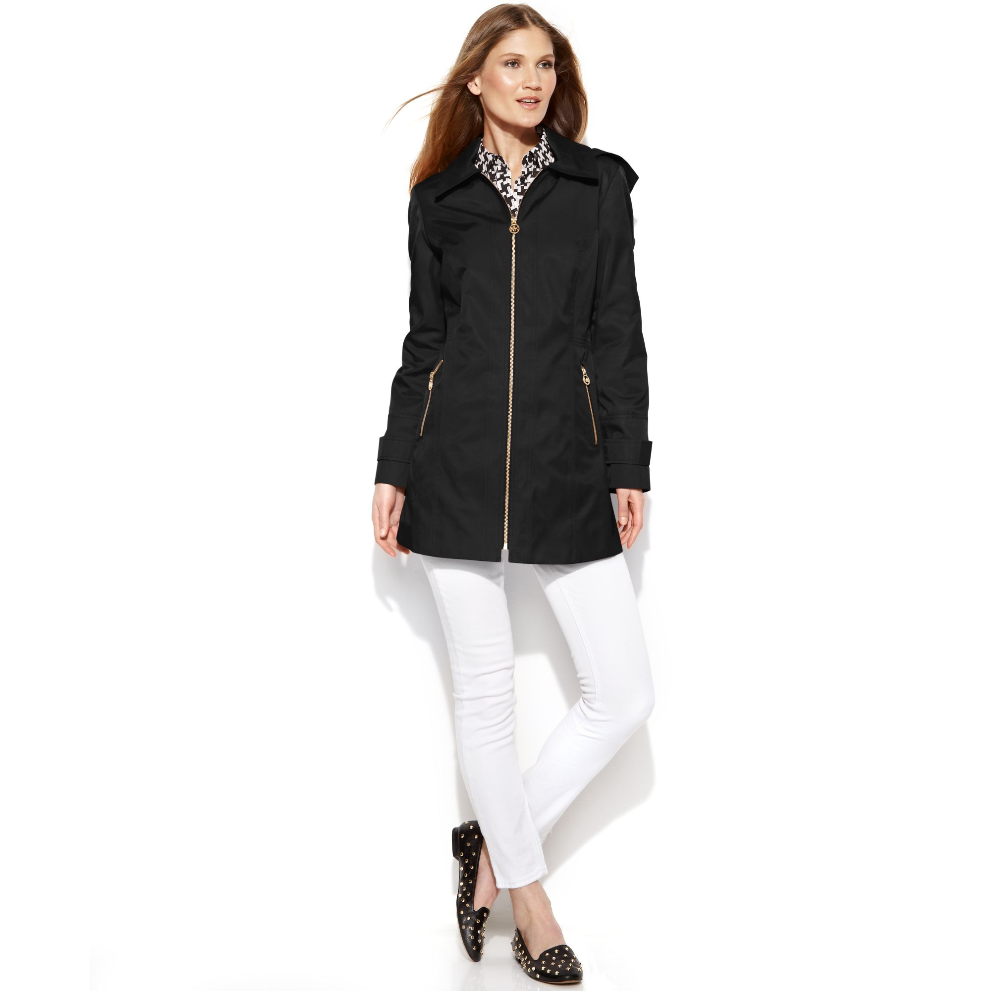 michael kors raincoat with hood