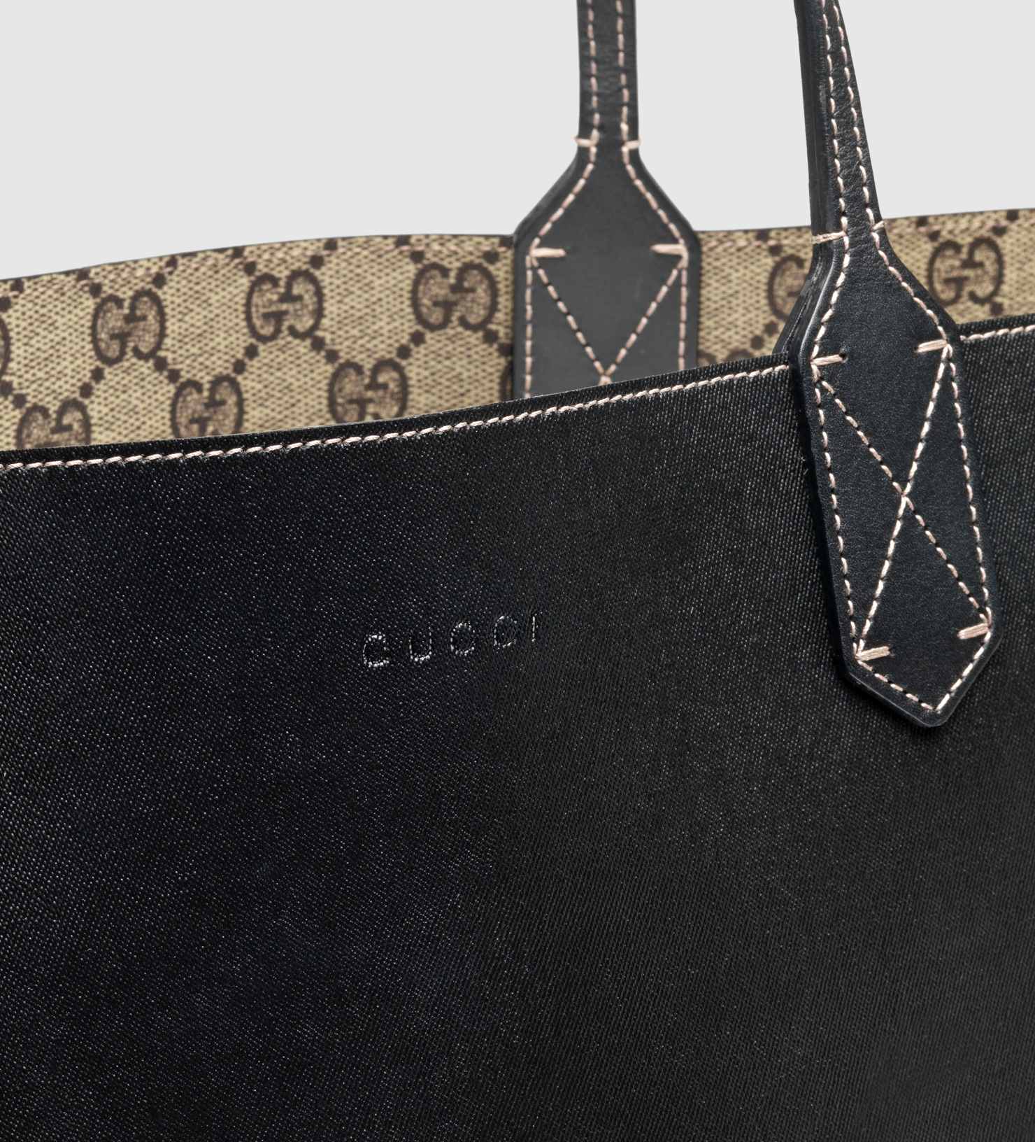 gucci black reversible tote