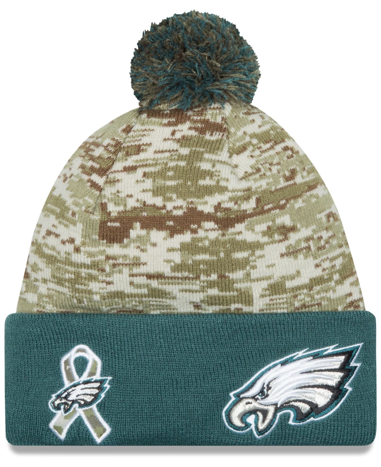 hat pom pom eagles Service Green To  Hat Men Eagles Lyst Philadelphia for Knit Salute