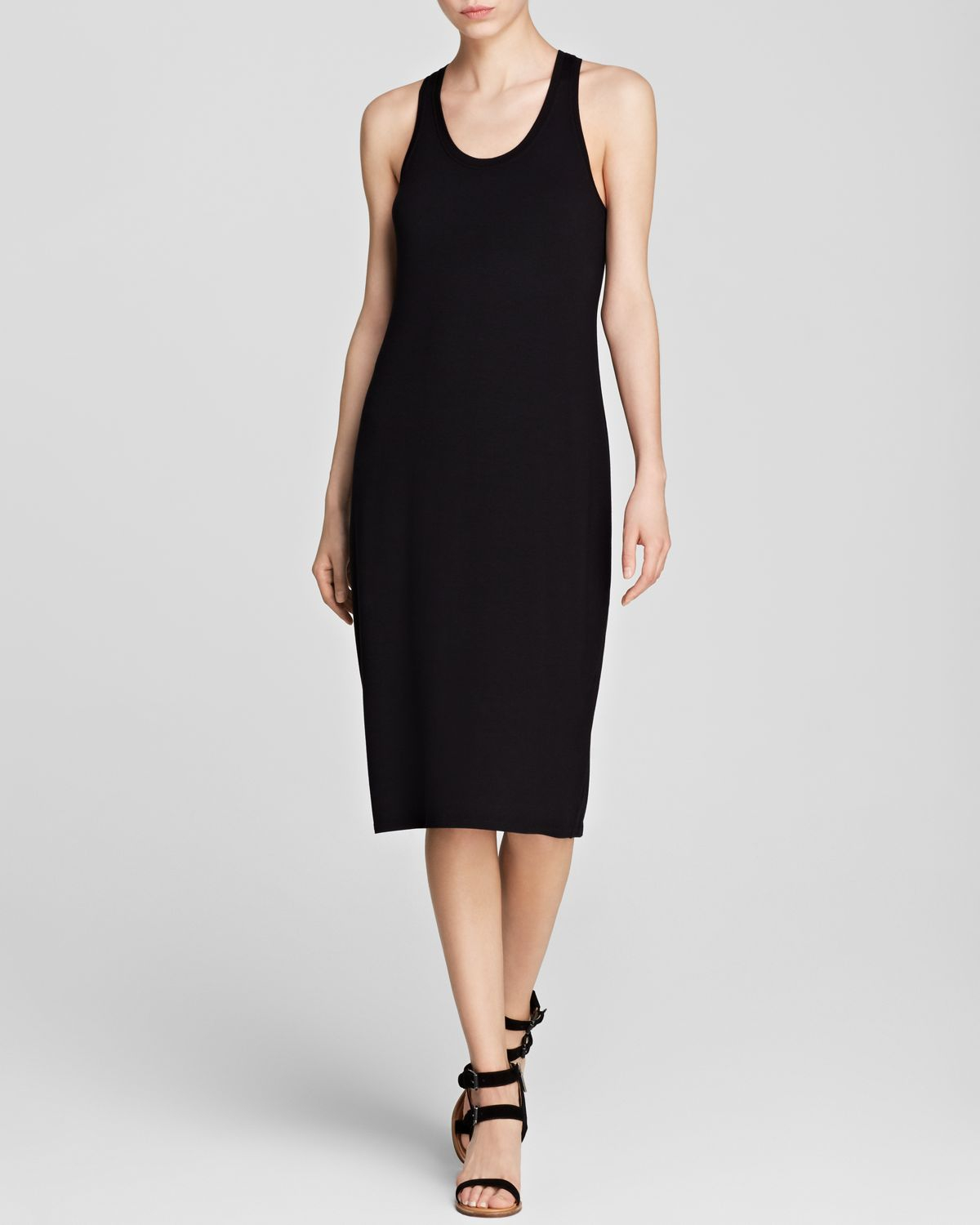 Lyst - Eileen Fisher Racerback Midi Dress in Black