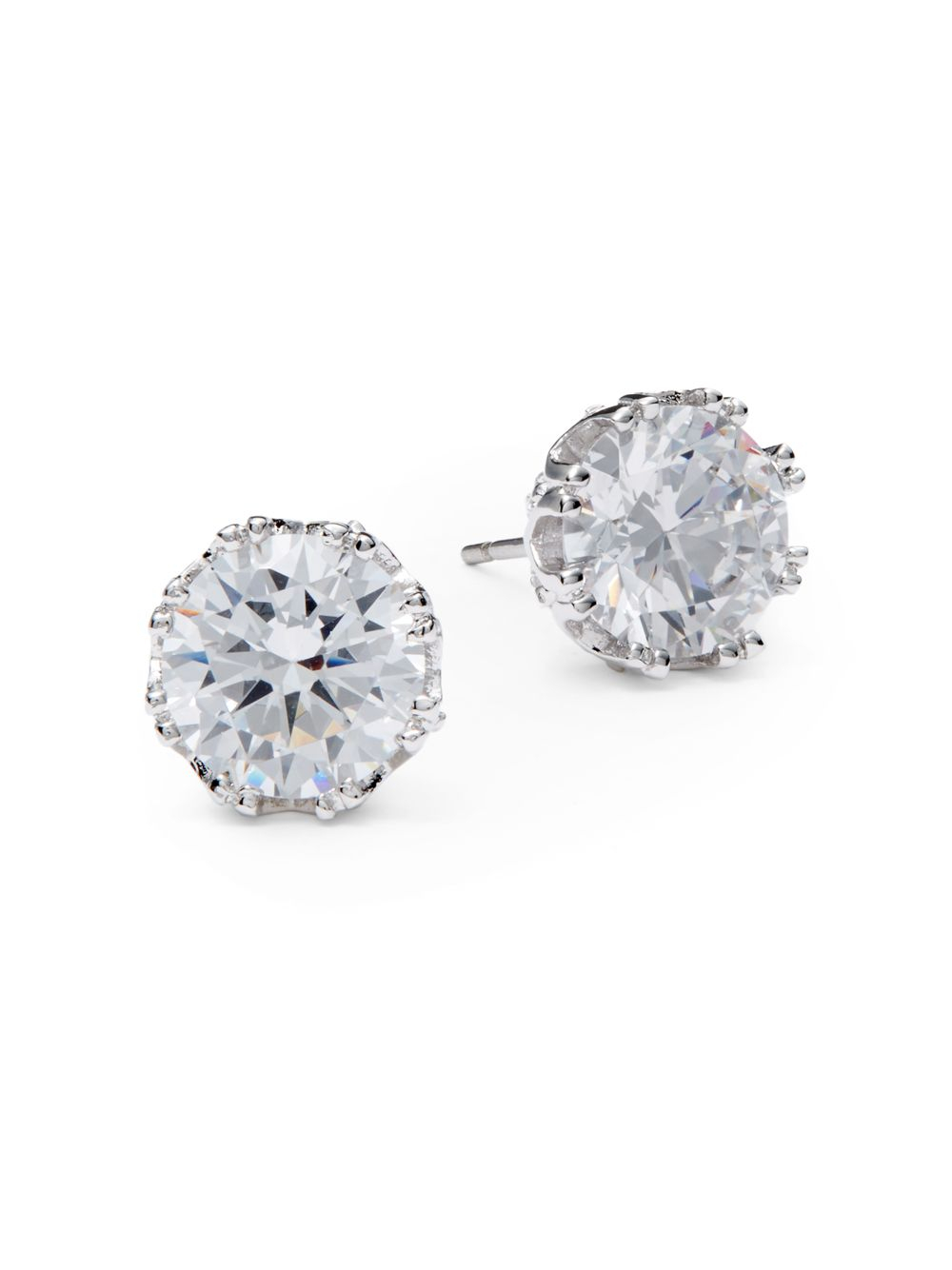 Lyst Cz By Kenneth Jay Lane Round Stud Earrings In Metallic Gallery