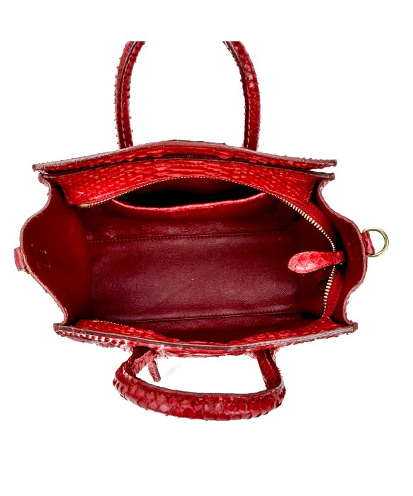 celine burgundy exotic leathers handbag luggage  