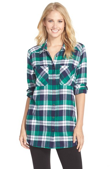 Make + model Flannel Nightshirt in Blue (NAVY DUSK LUCY PLAID) | Lyst