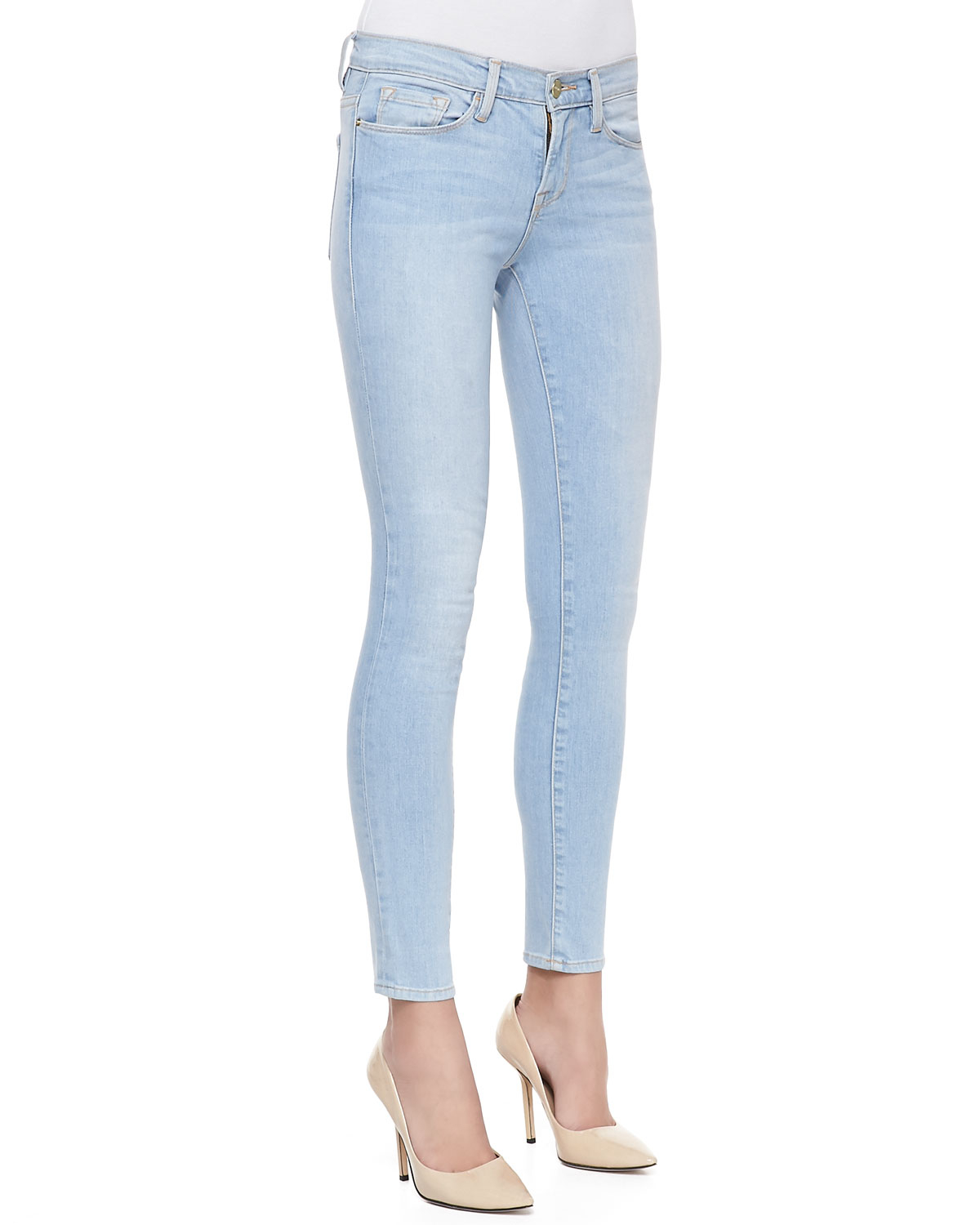 womens skinny jeans light blue