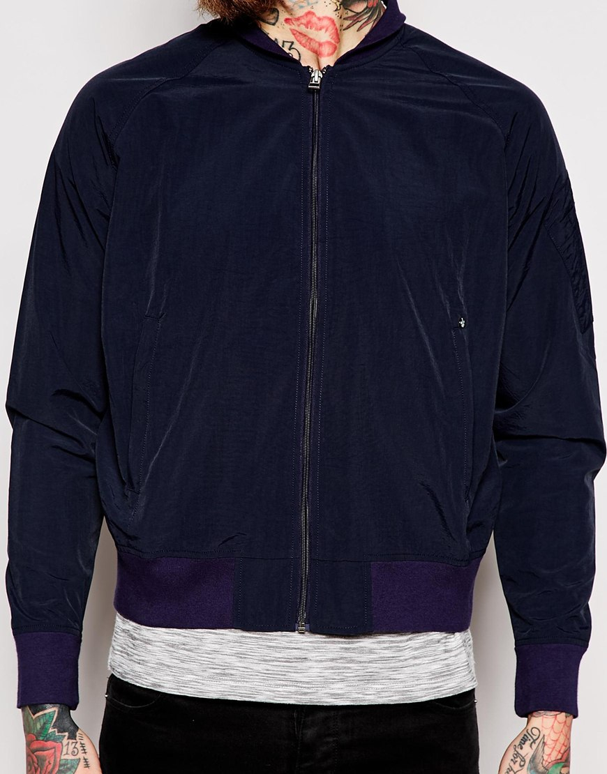 Lyst Blue Collar Worker Bomber Jacket in Blue for Men