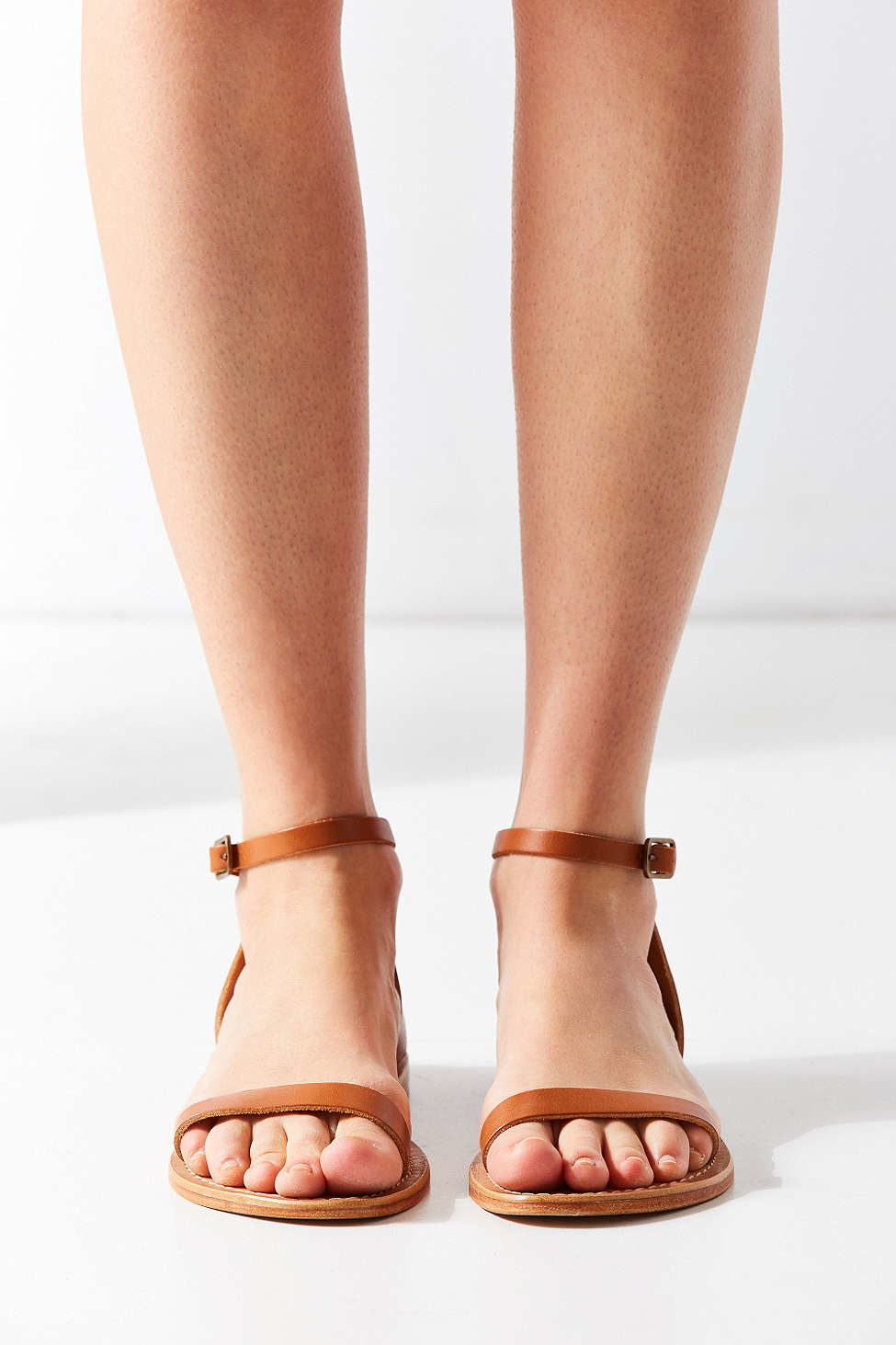 Lyst - Urban Outfitters Hazel Leather Thin Strap Sandal in Brown