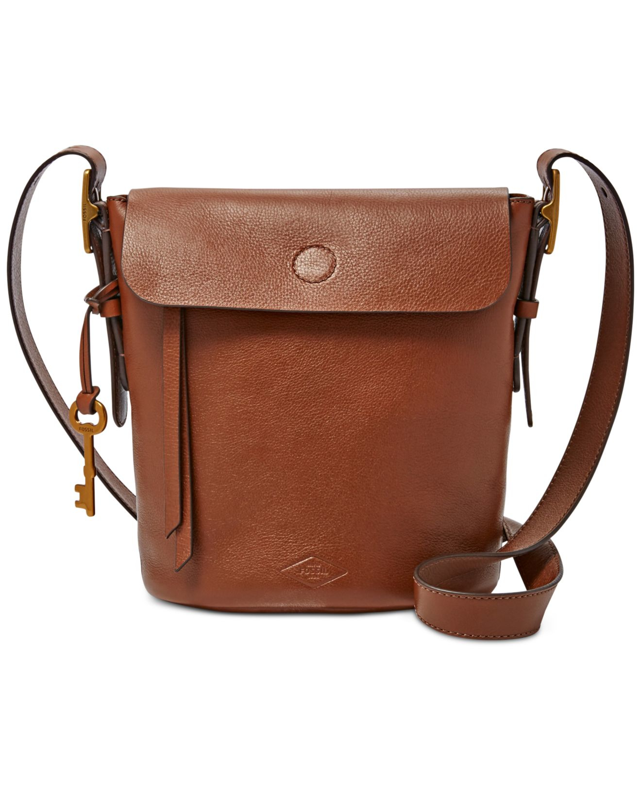 Fossil Haven Small Leather Bucket Bag in Brown | Lyst