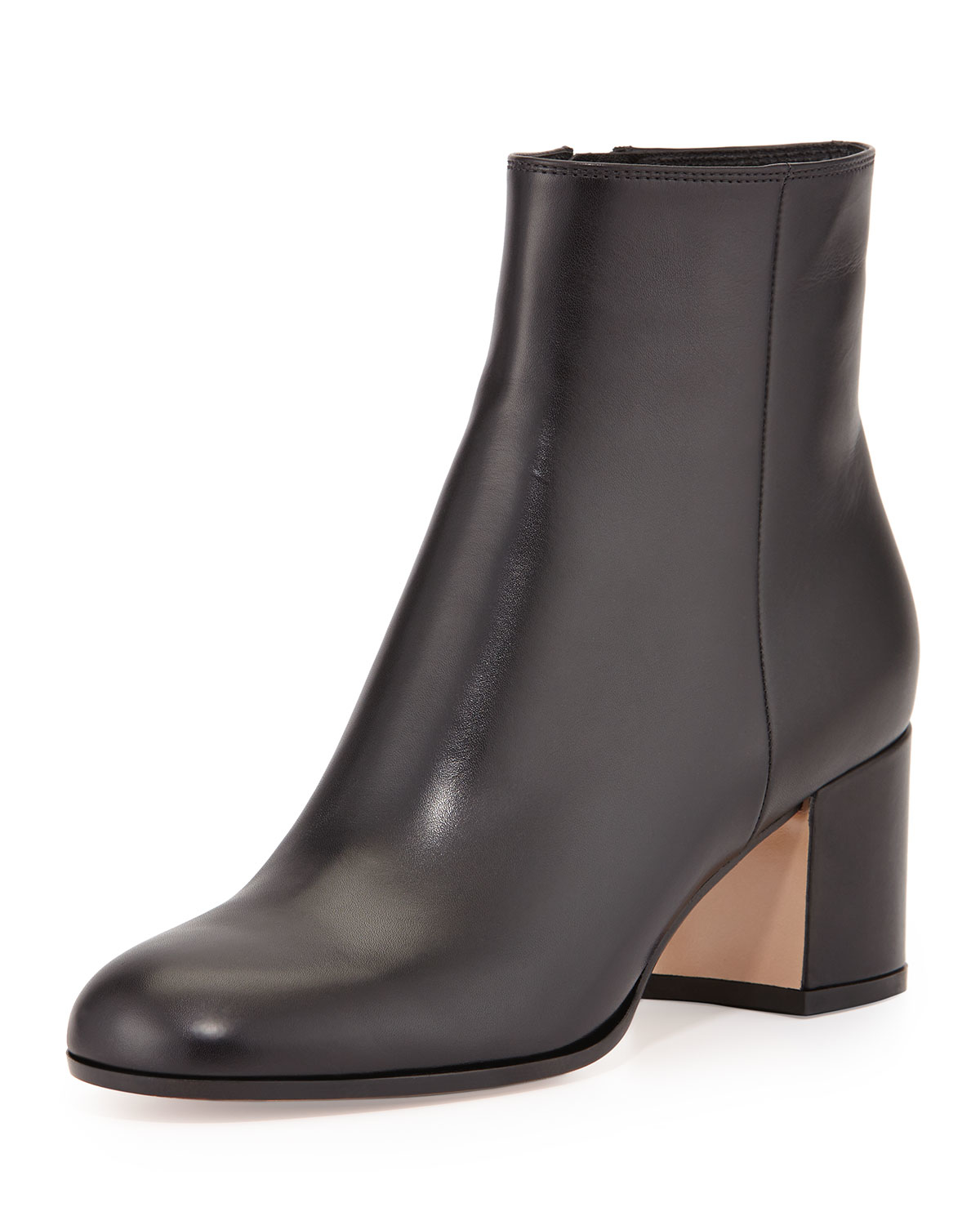 Gianvito rossi Vitello Leather Ankle Boots in Black | Lyst