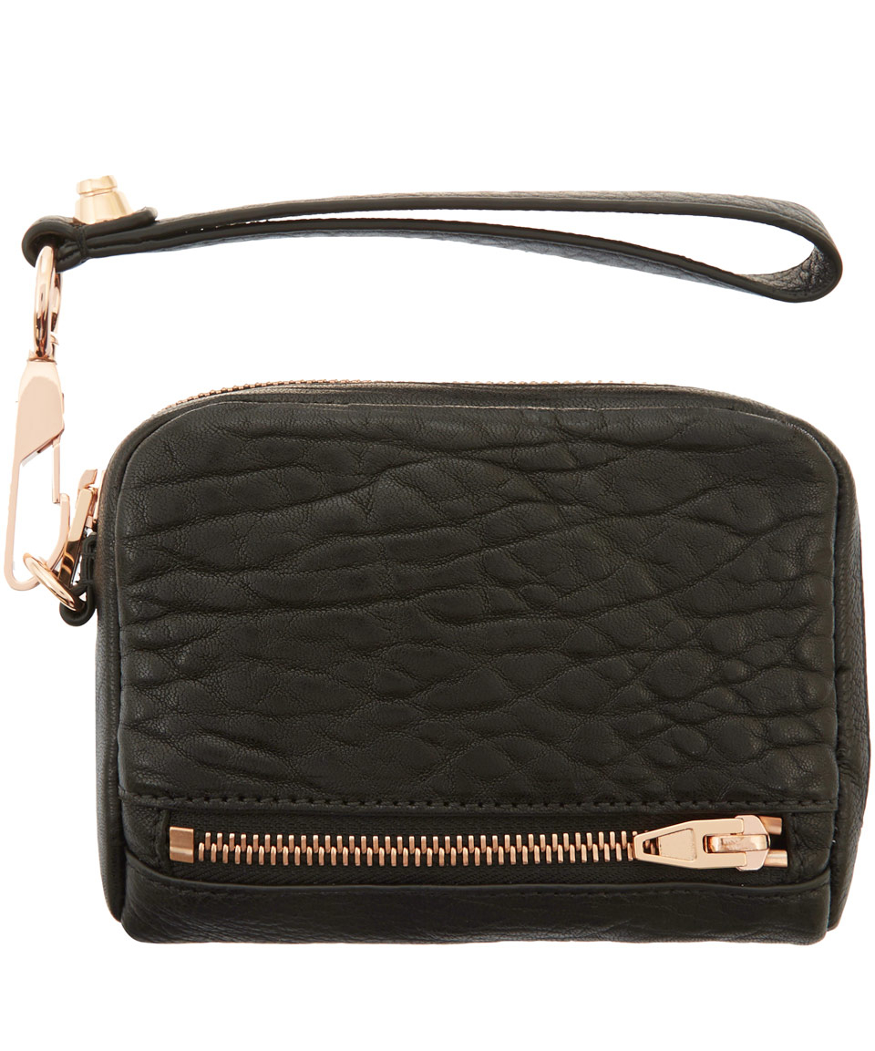 Lyst Alexander Large Black Fumo Purse With Rose Gold Hardware Gallery