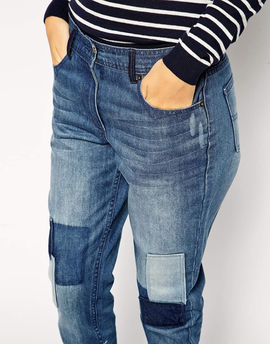 dark blue boyfriend jeans