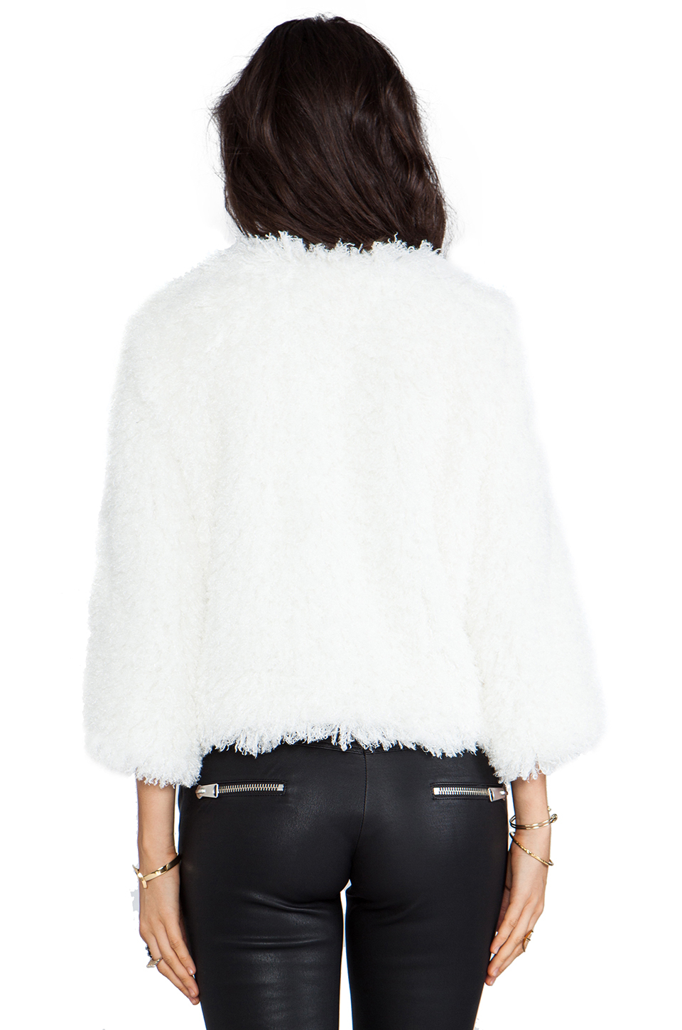 Lyst - Anna Sui Runway Mongolian Faux Fur Jacket in Ivory in White