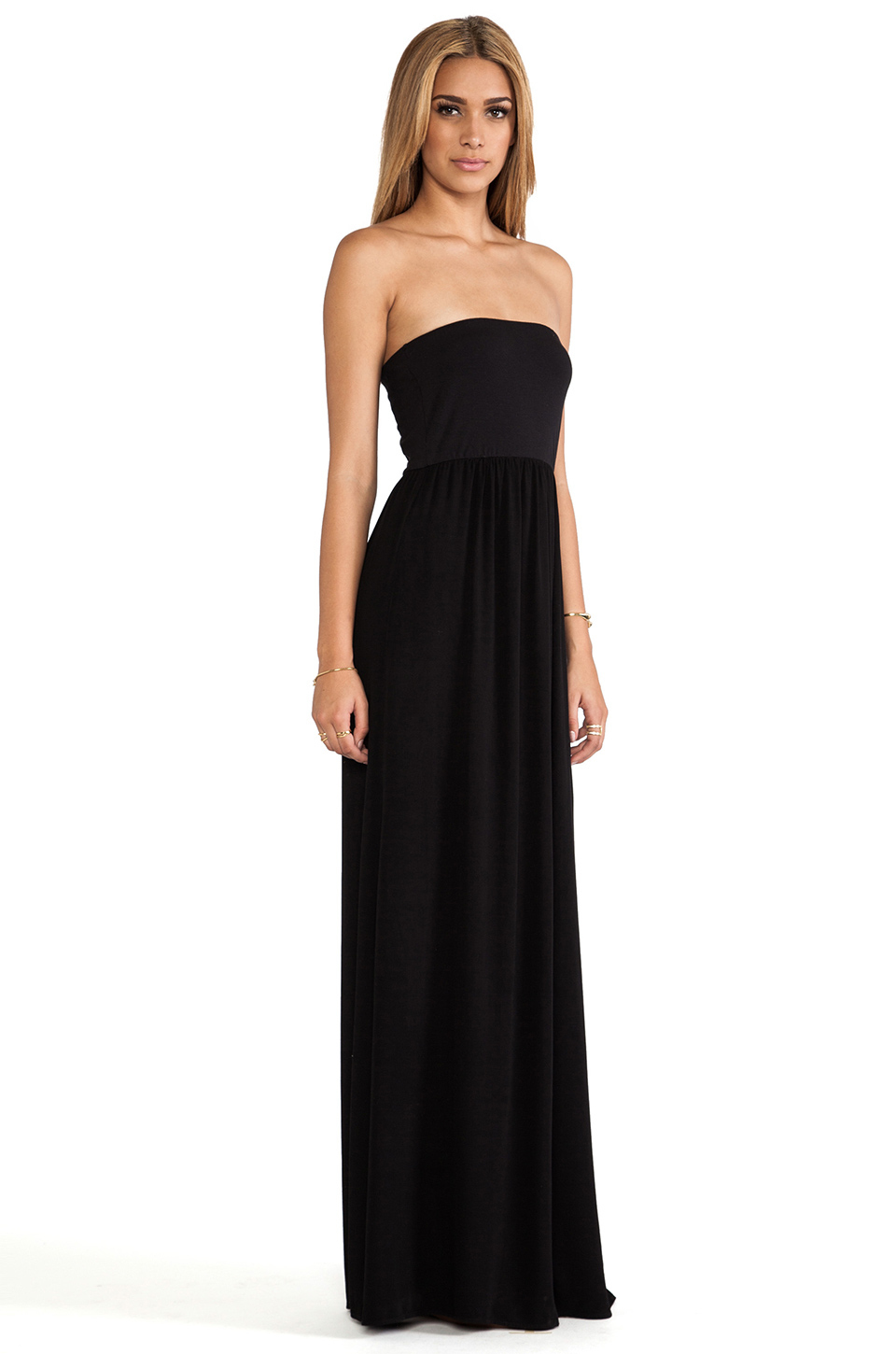 Splendid Strapless Maxi Dress in Black | Lyst